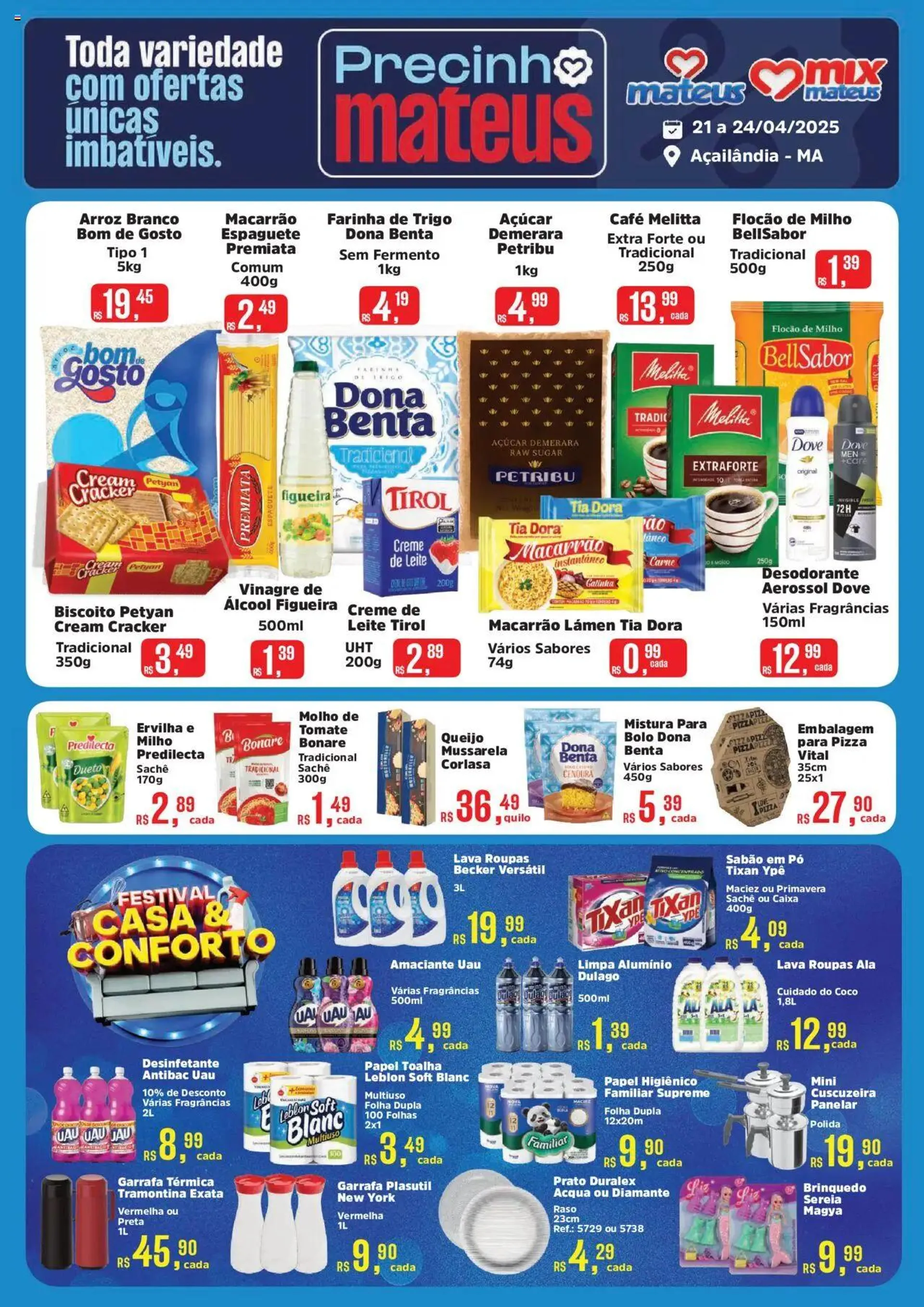 Encarte de Mateus - Ofertas Precinho Mateus 21 de abril até 24 de abril 2025 - Pagina 1