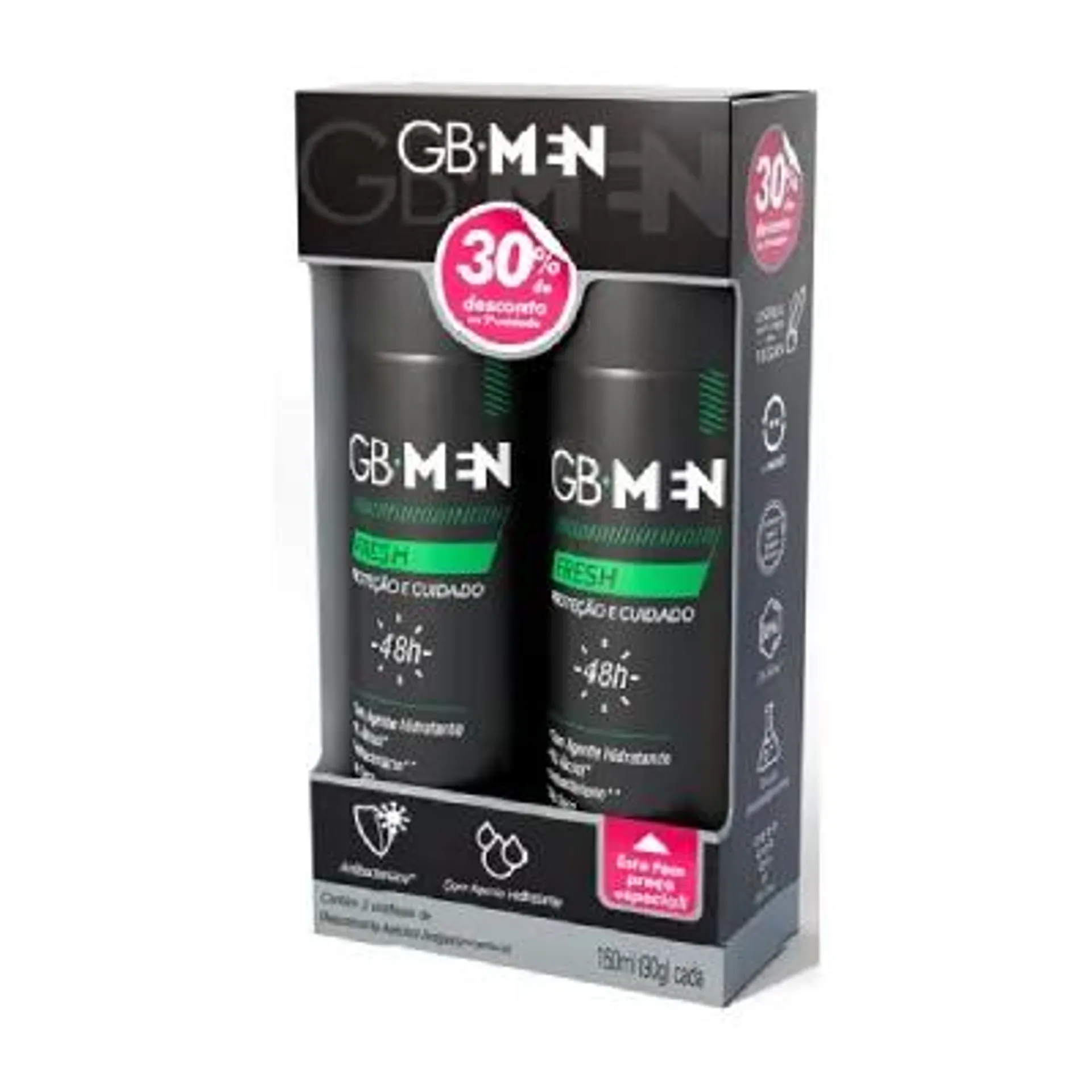 Kit Desodorante Giovanna Baby Men Aerosol Fresh 30% Desconto na 2° Unidade