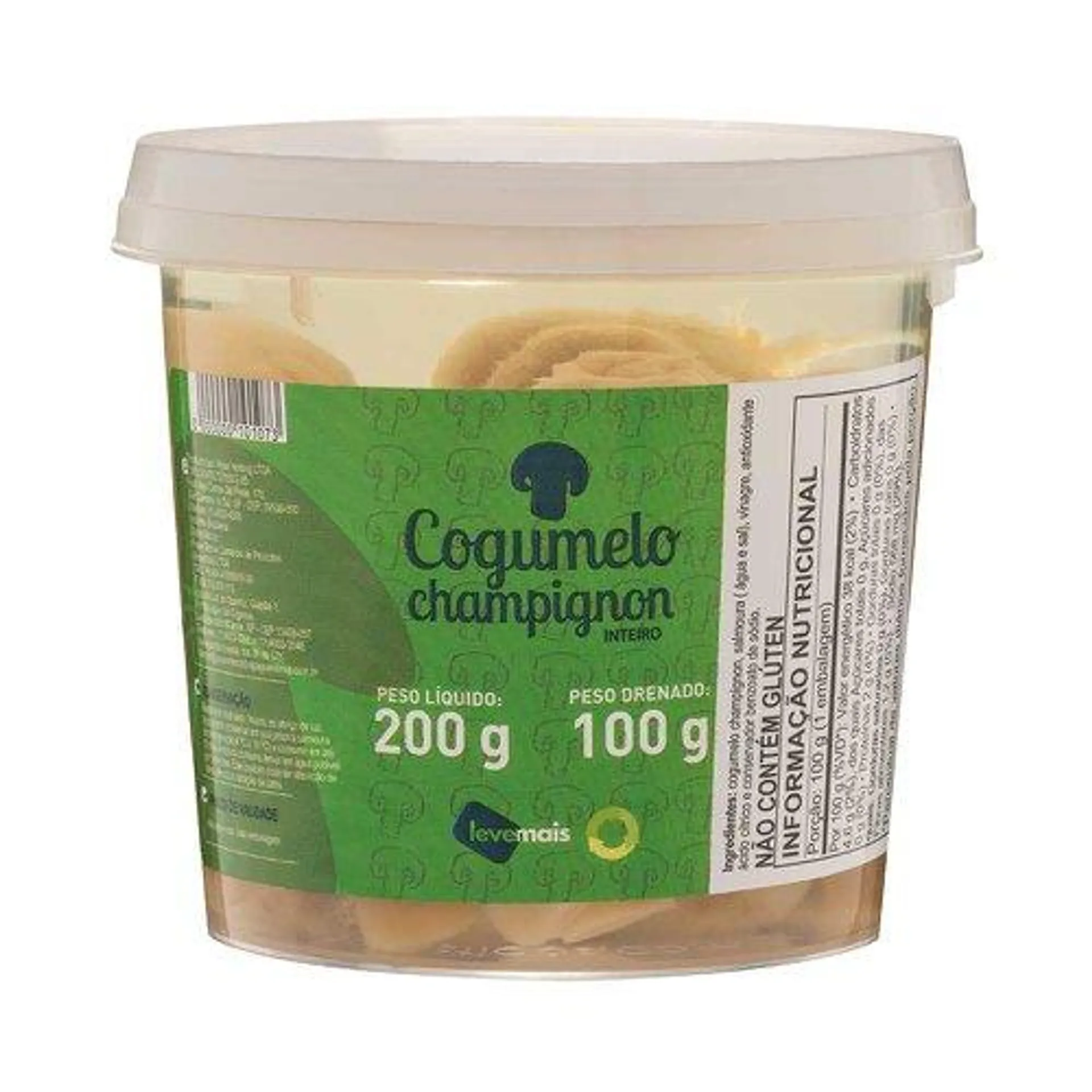 Cogumelo Champignon Leve Mais Inteiro 100g