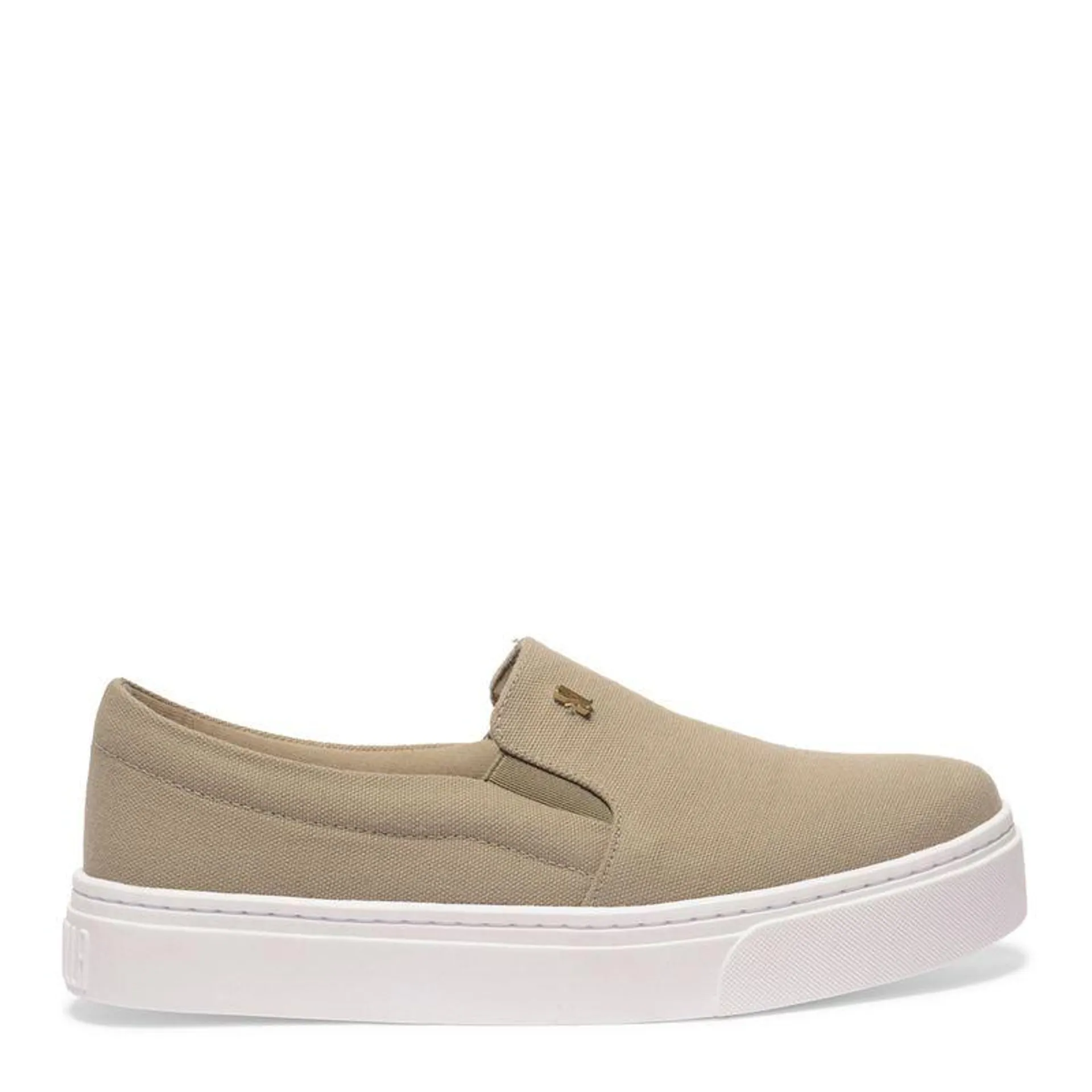 Tênis Slip On Cinza Bico Redondo