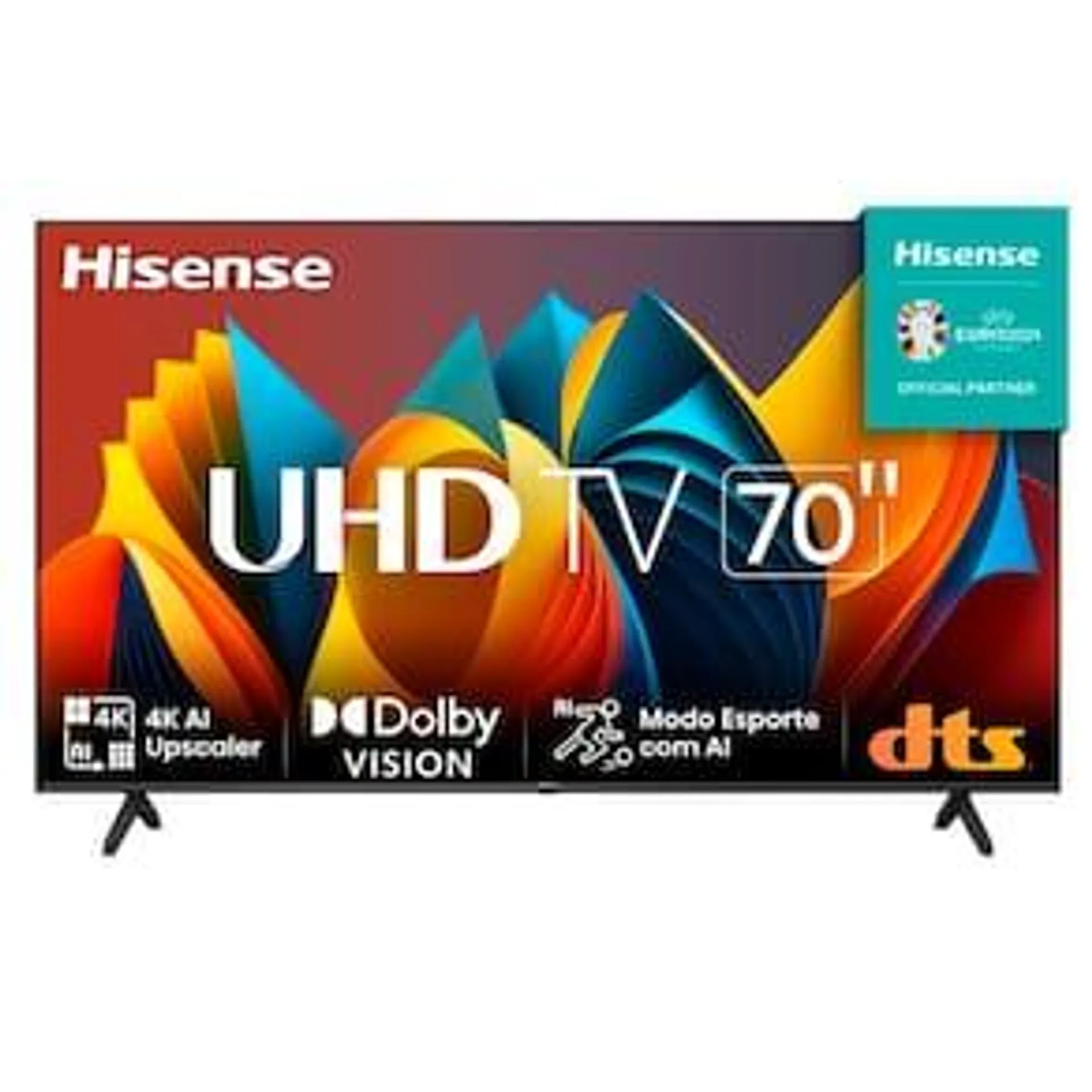 Smart TV 70” Hisense Ultra HD 4K DLED A6K com Sleep Timer, entrada HDMI e Wi-Fi - 70A51HSV