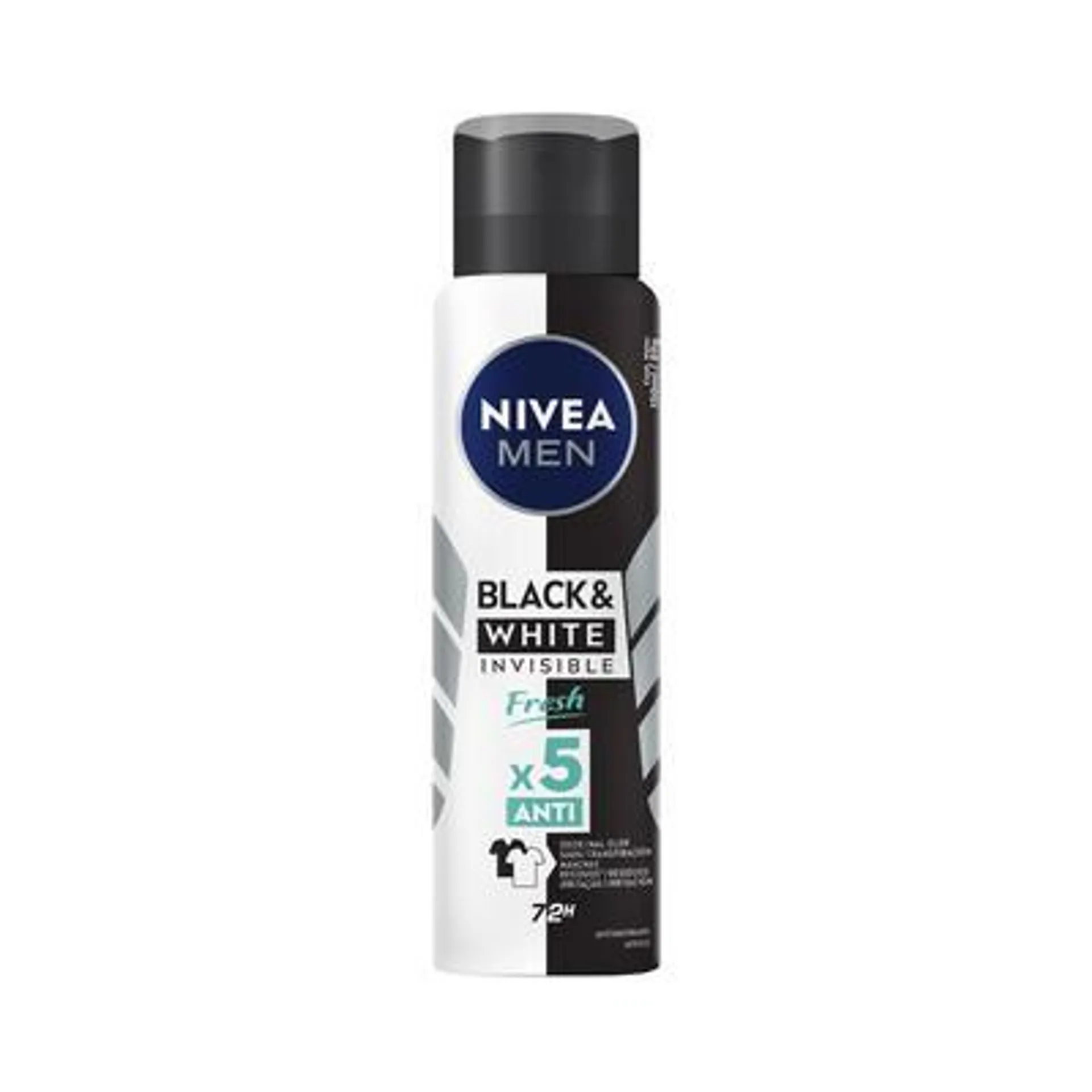 Desodorante Antitranspirante Nivea Men Aerossol Invisible Black & White Fresh 150ml