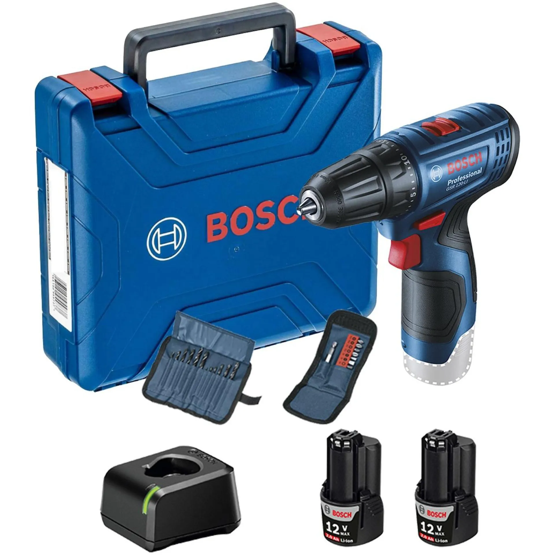 Parafusadeira Furadeira Bosch GSR 120-LI 12V 2 Baterias e Maleta - 06019G80E2