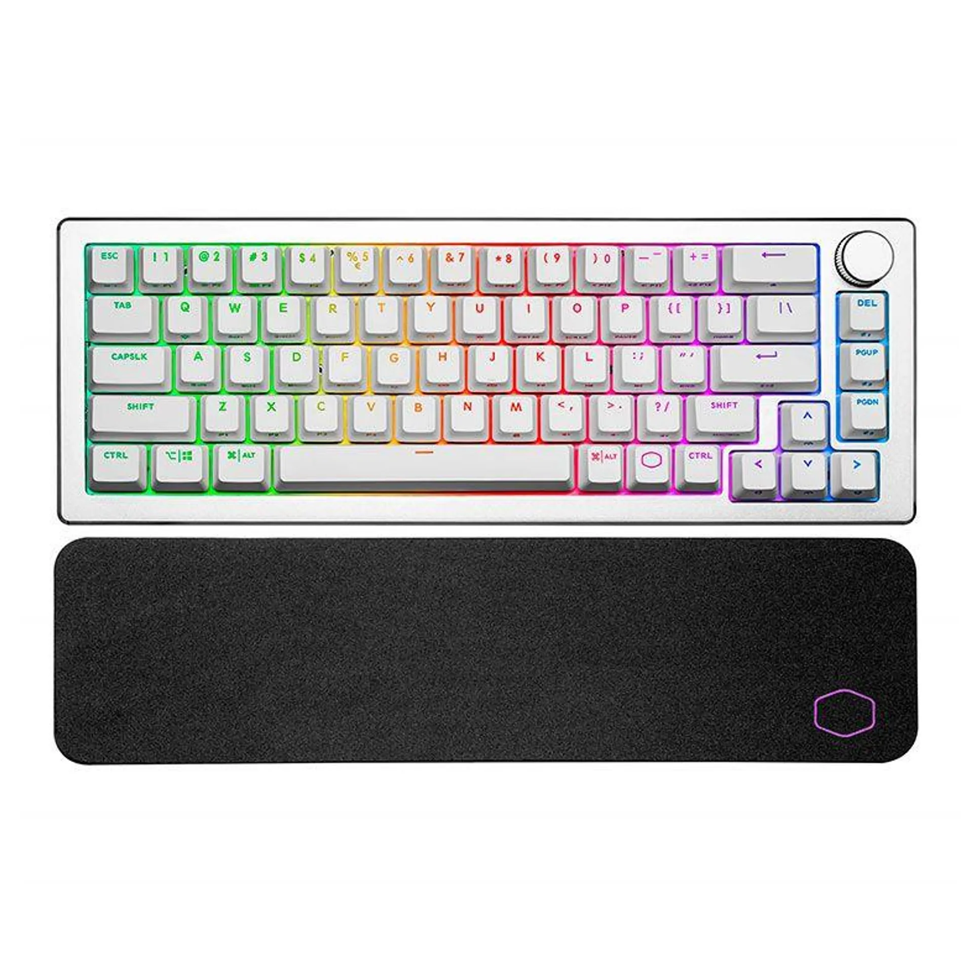 Teclado Gamer Cooler Master CK721, Wireless, RGB, 65%, Switch Vermelho, Branco, CK-721-SKTR1-US