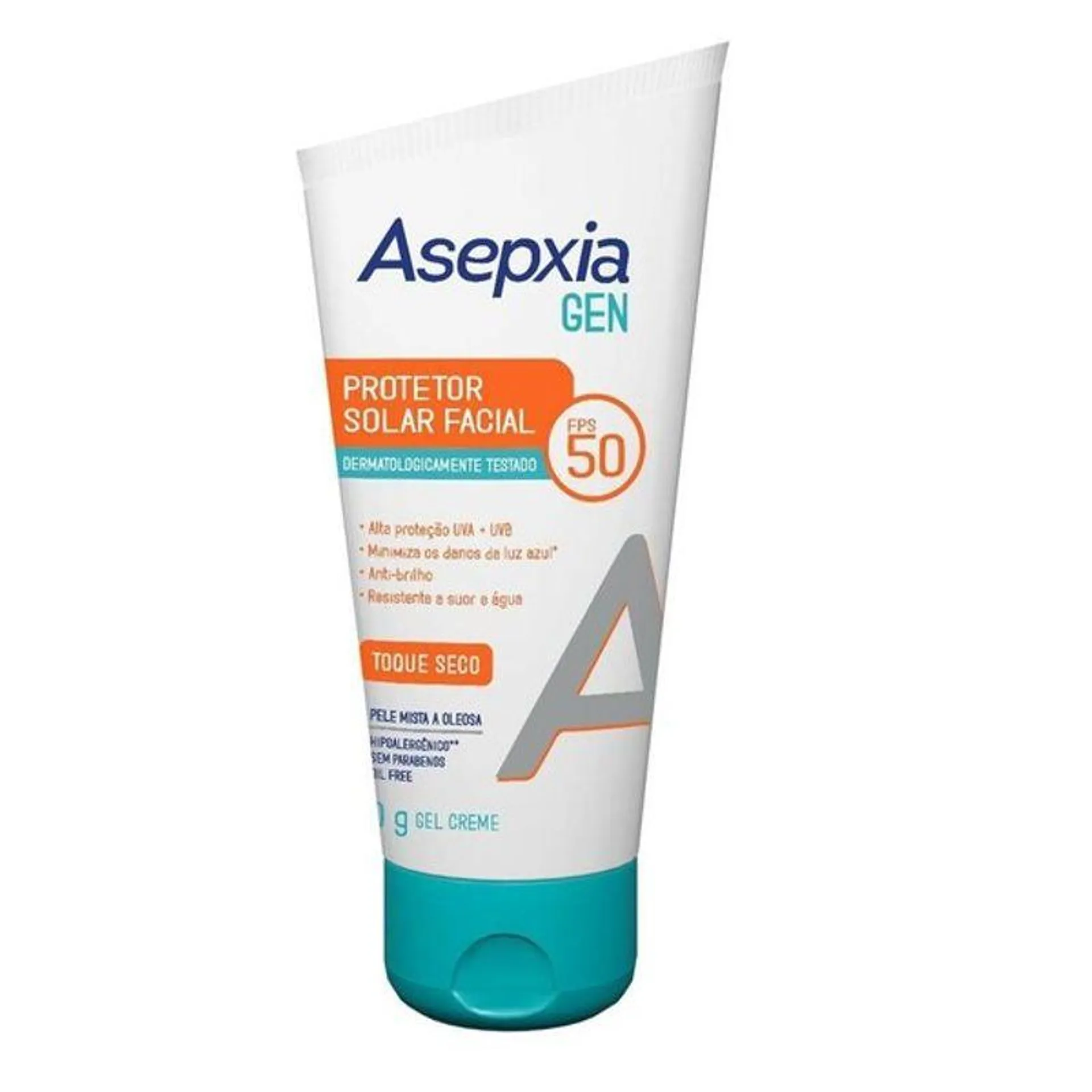 Asepxia Gen Protetor Solar 40g FPS 50 Pele Mista a Oleosa