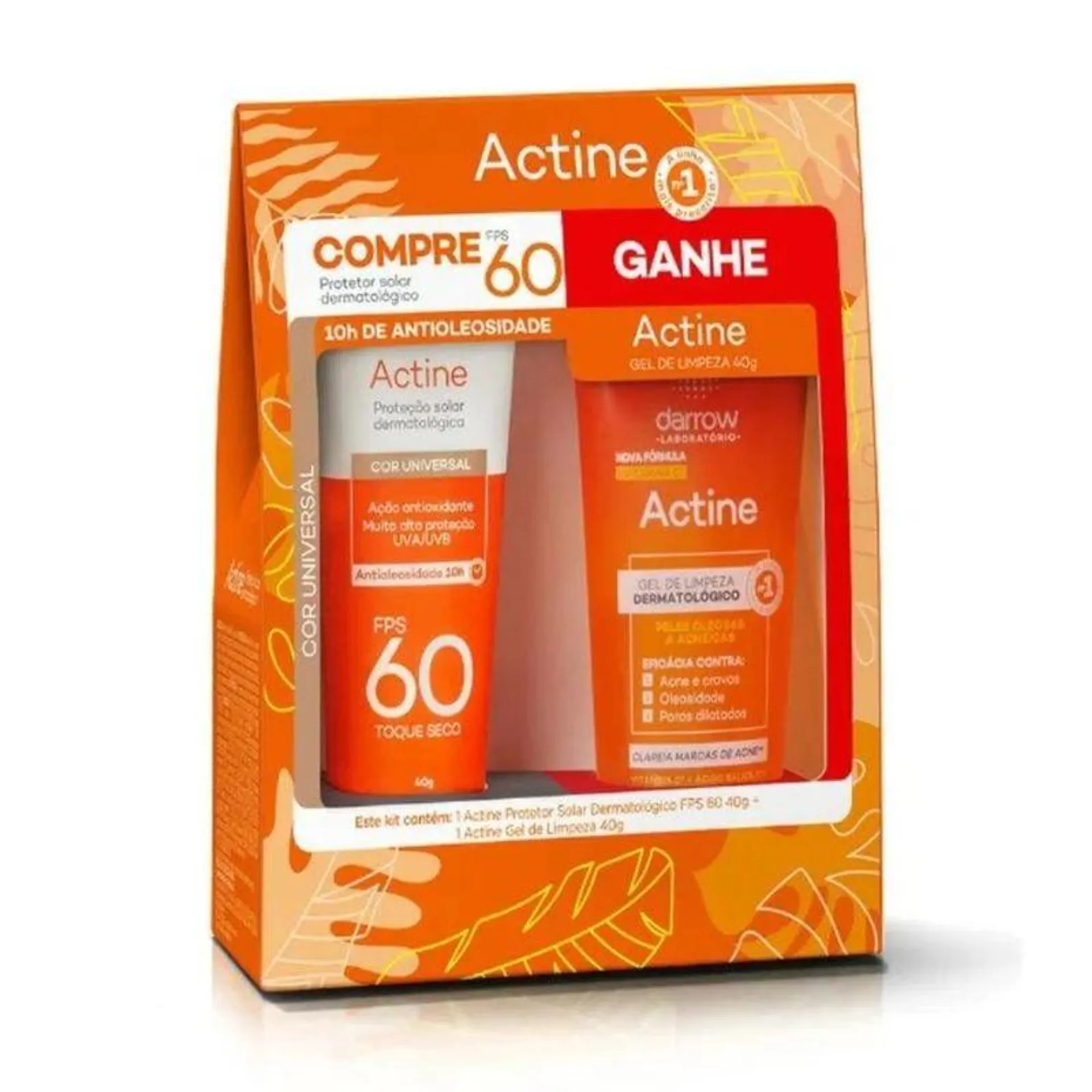Kit Actine Protetor Facial FPS60 40g + Actine Gel 40g Darrow