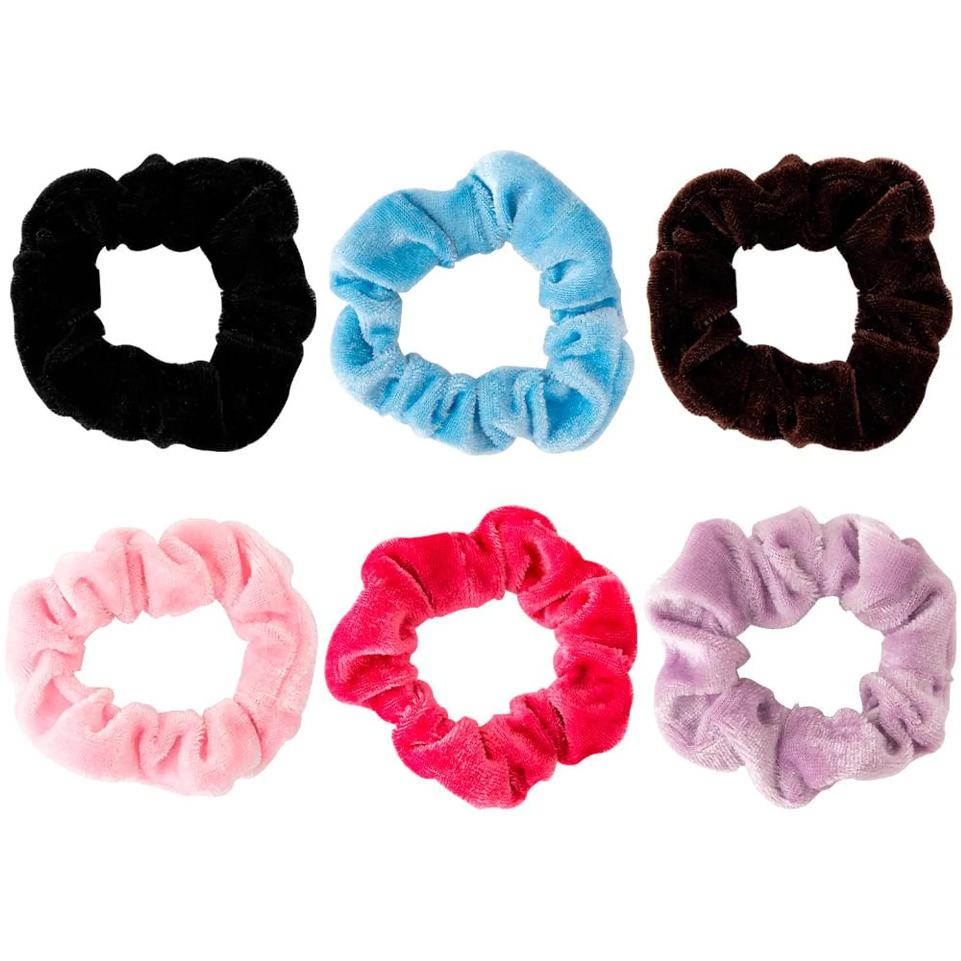 Kit de Elásticos Para Cabelo 2 Peças Scrunchie Poliéster Borracha Cintilante Sortido 8,5cm LM1879 - honeyhome