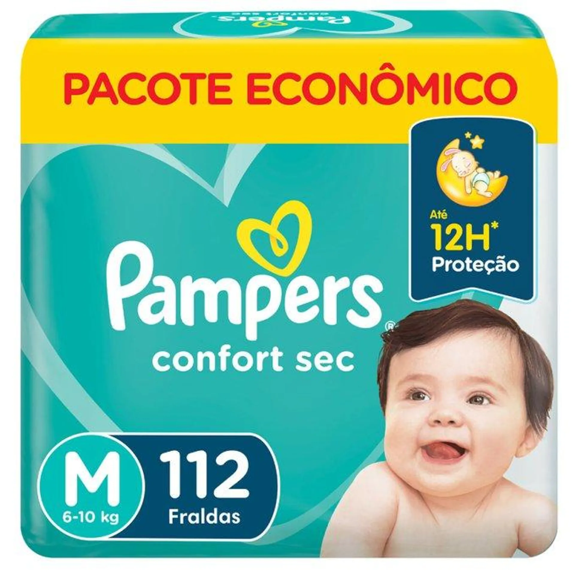 Fralda Pampers Confort Sec Max M Com 112 Unidades