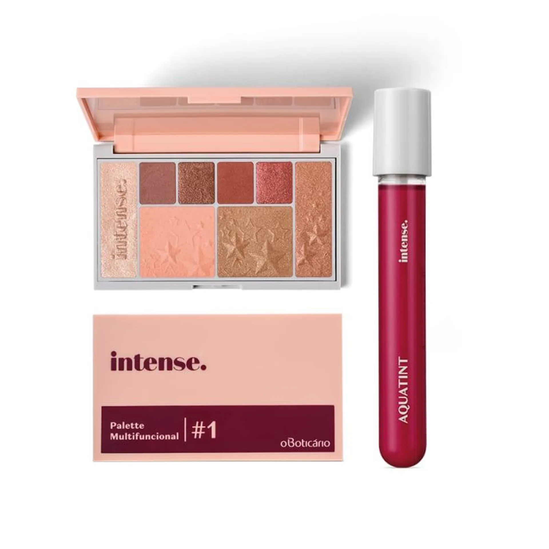 Combo Presente Intense: Palette Multifuncional #1 Rose + Batom Líquido Aquatint Rosa