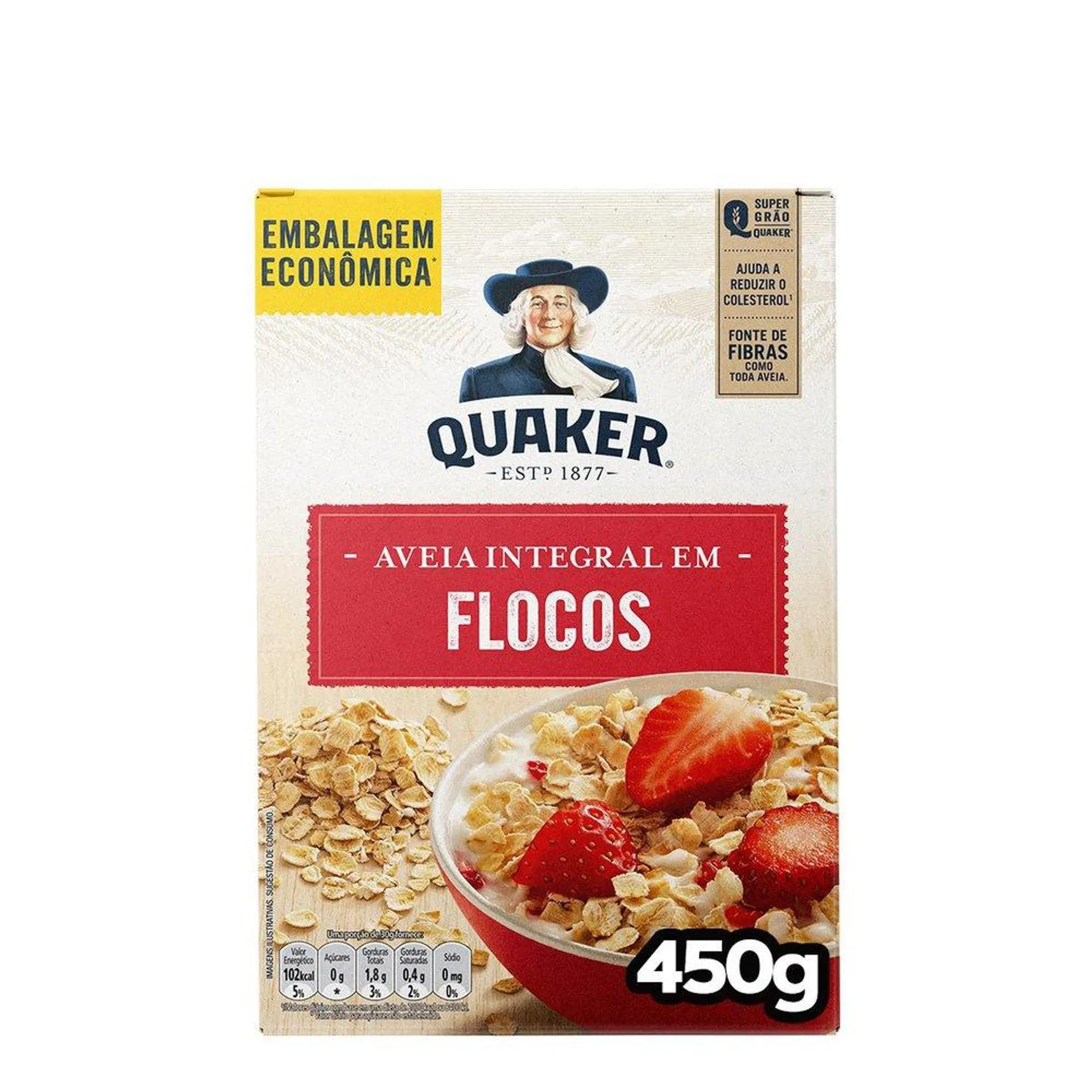 Aveia QUAKER Flocos 450g Embalagem Econômica