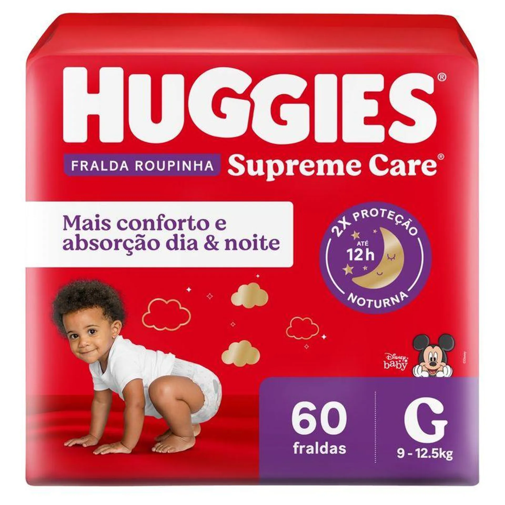 Fralda Huggies Supreme Care Hiper Roupinha Tamanho G Com 60 Unidades