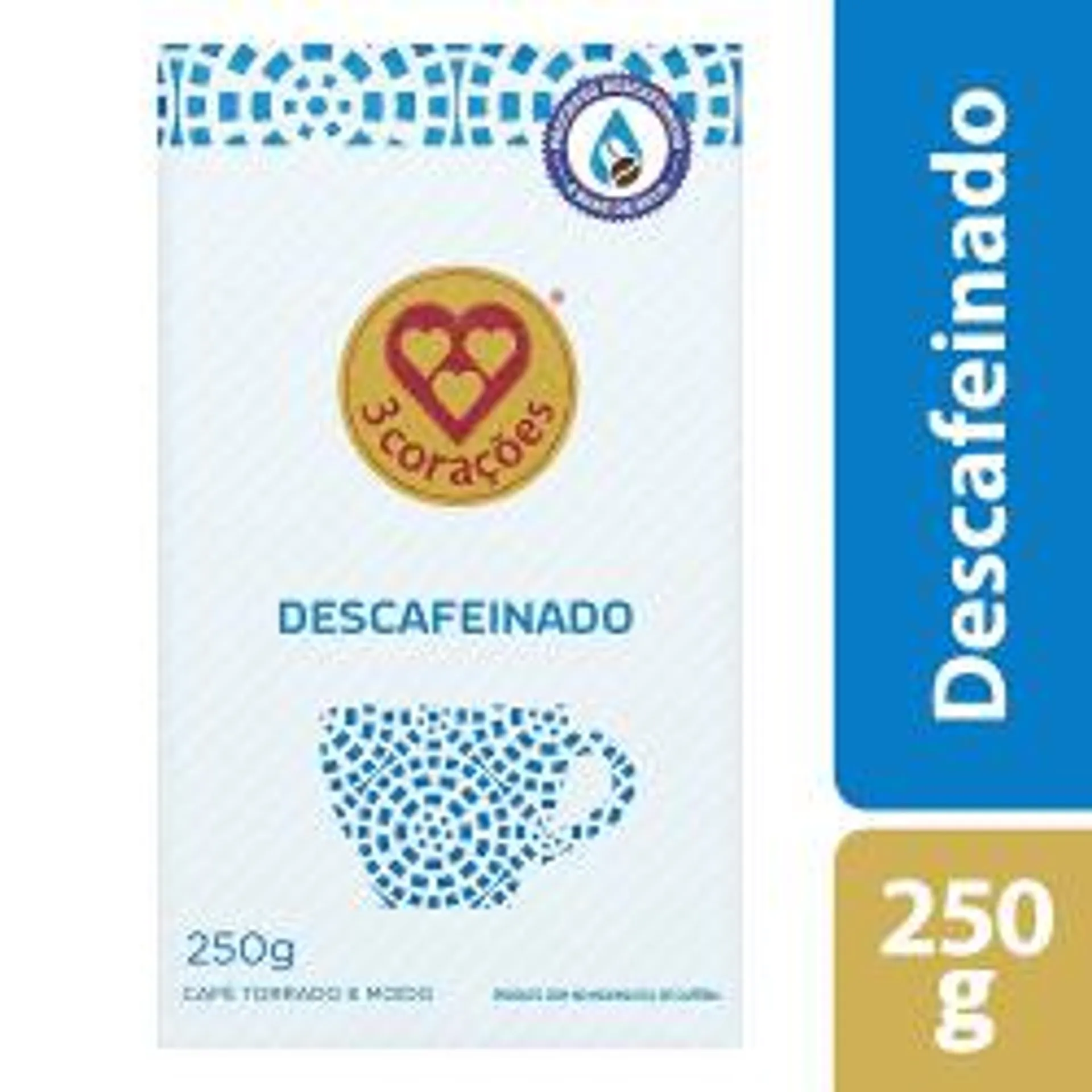 Café 3 Corações Descafeinado Emb. Vácuo 250g