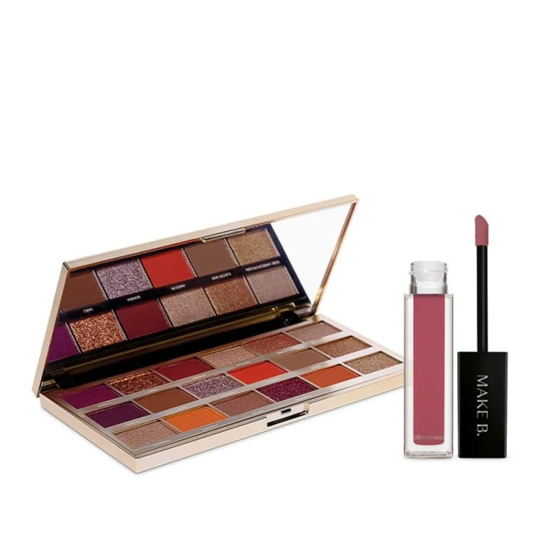 Combo Make B.: Palette Multifuncional 15g + Batom Líquido Mate Rosa 5ml