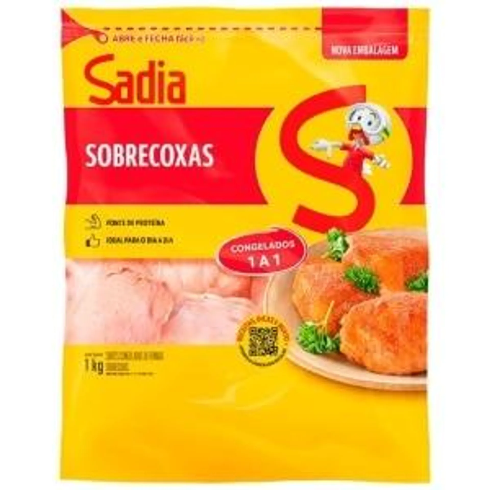 Sobrecoxa de Frango Congelado Zip Sadia 1kg