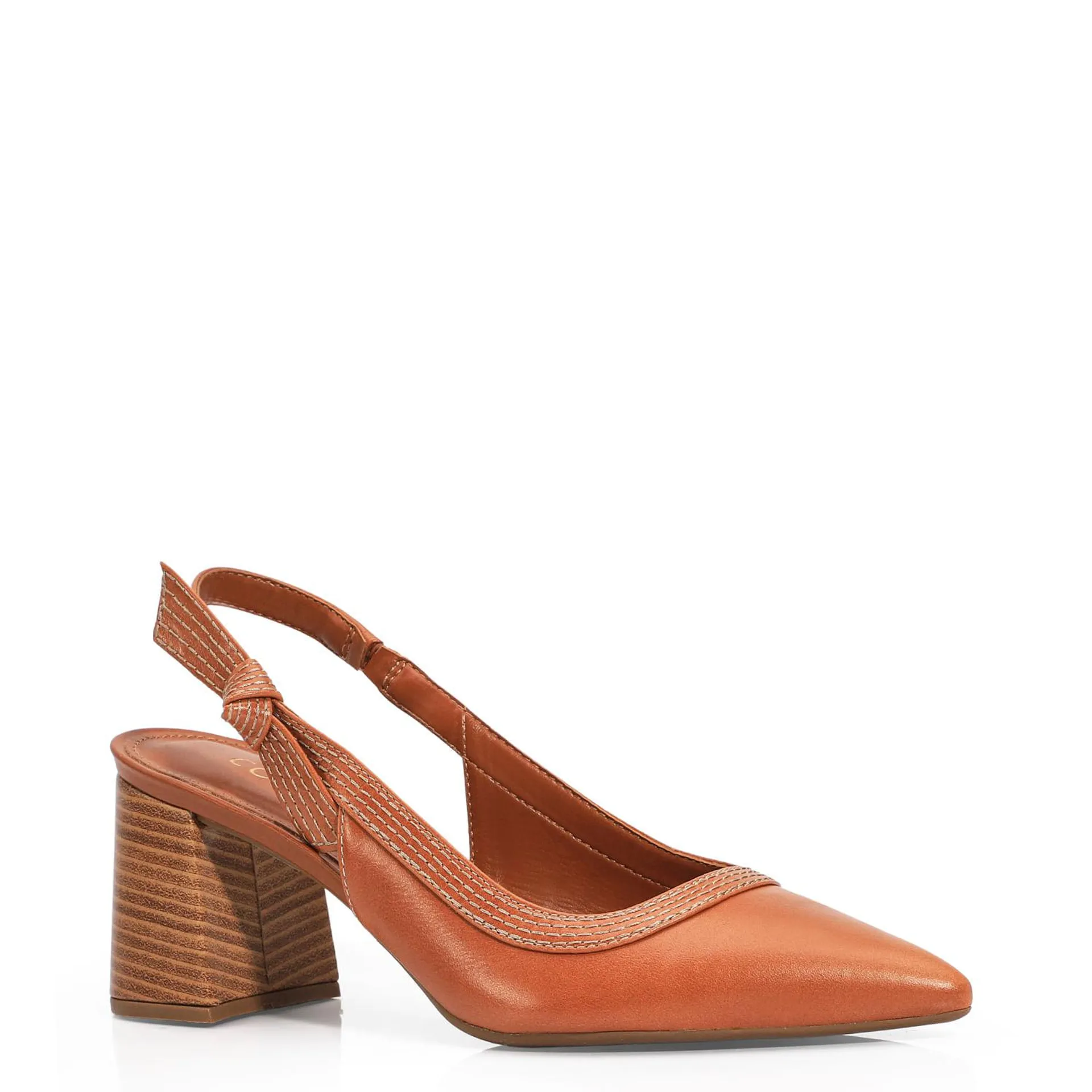Scarpin Couro Caramelo