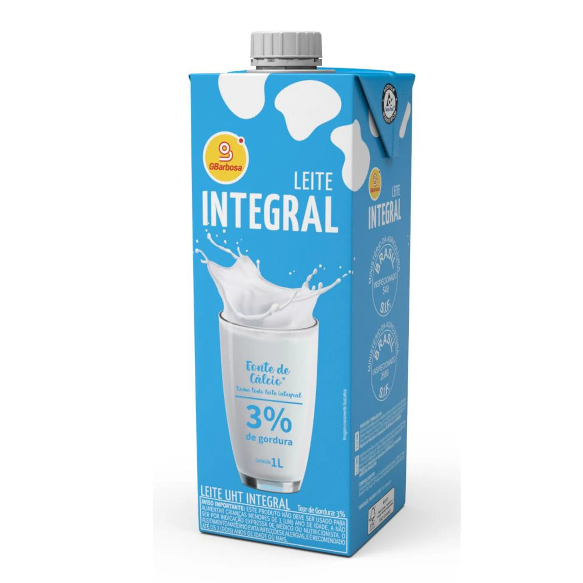 Leite Uht GBarbosa Integral Caixa 1l
