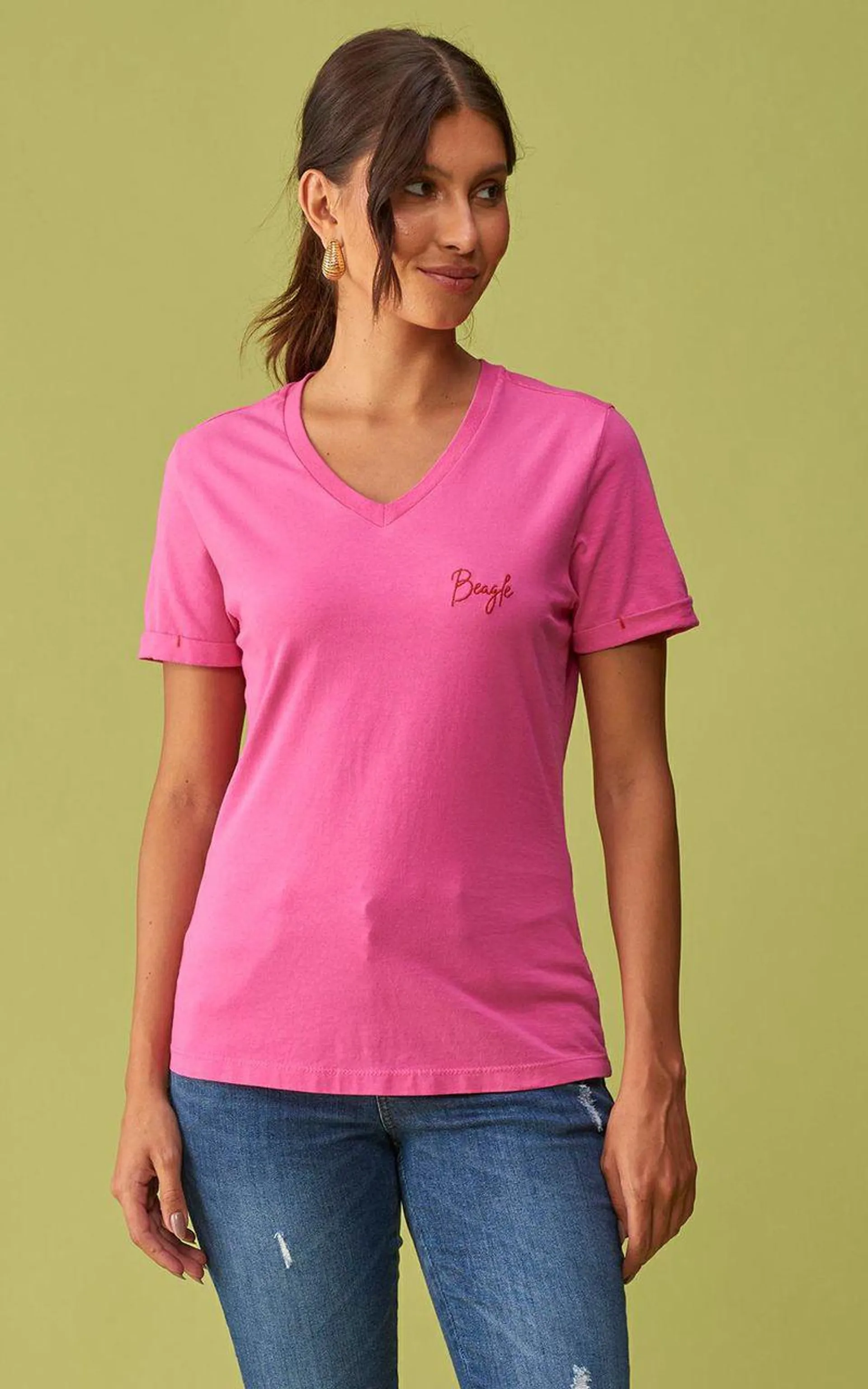 Camiseta Cotton decote V - ORLA