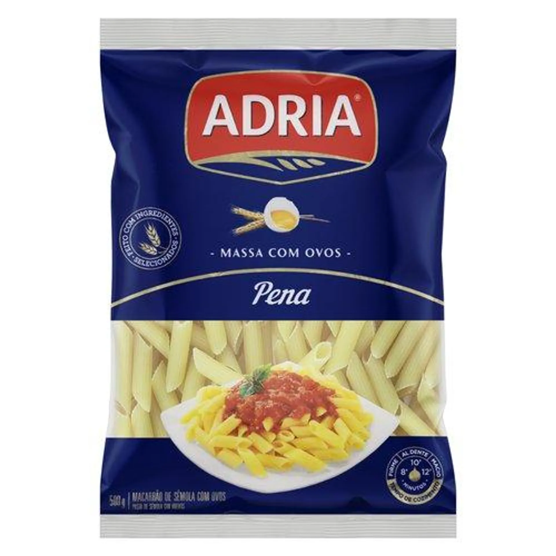 Macarrão de Sêmola com Ovos Pena Adria Pacote 500g