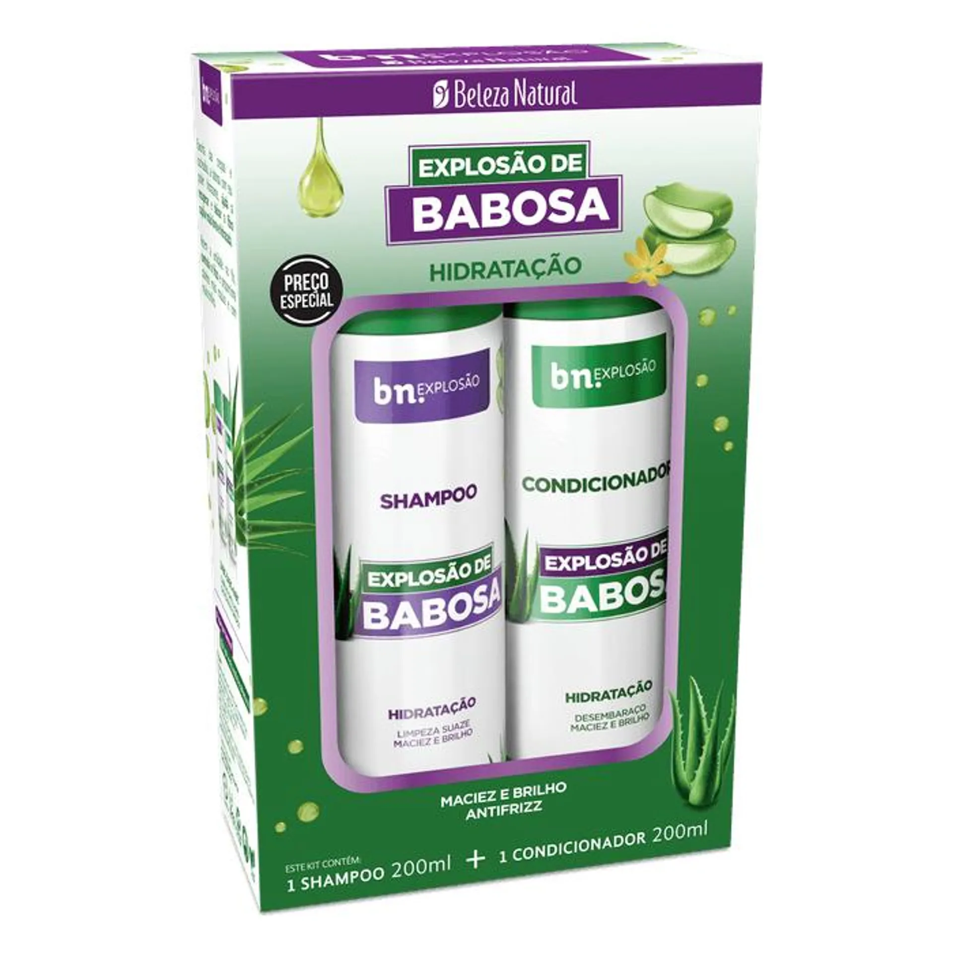 Beleza Natural Kit Shampoo+Condicionador Babosa 200ml