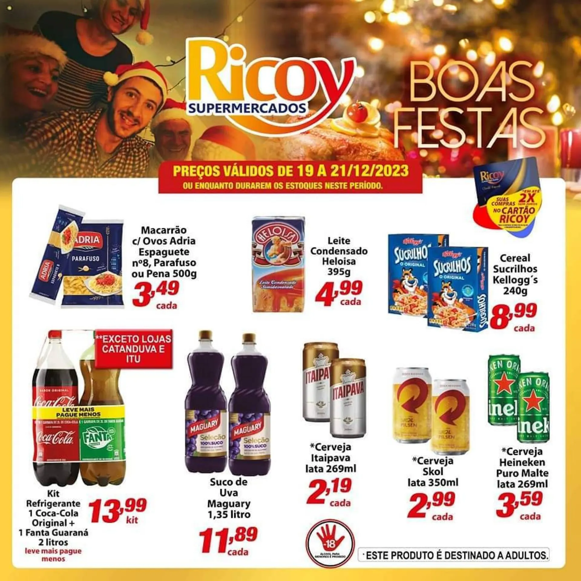 Encarte de Catálogo Ricoy Supermercados 19 de dezembro até 21 de dezembro 2023 - Pagina 1