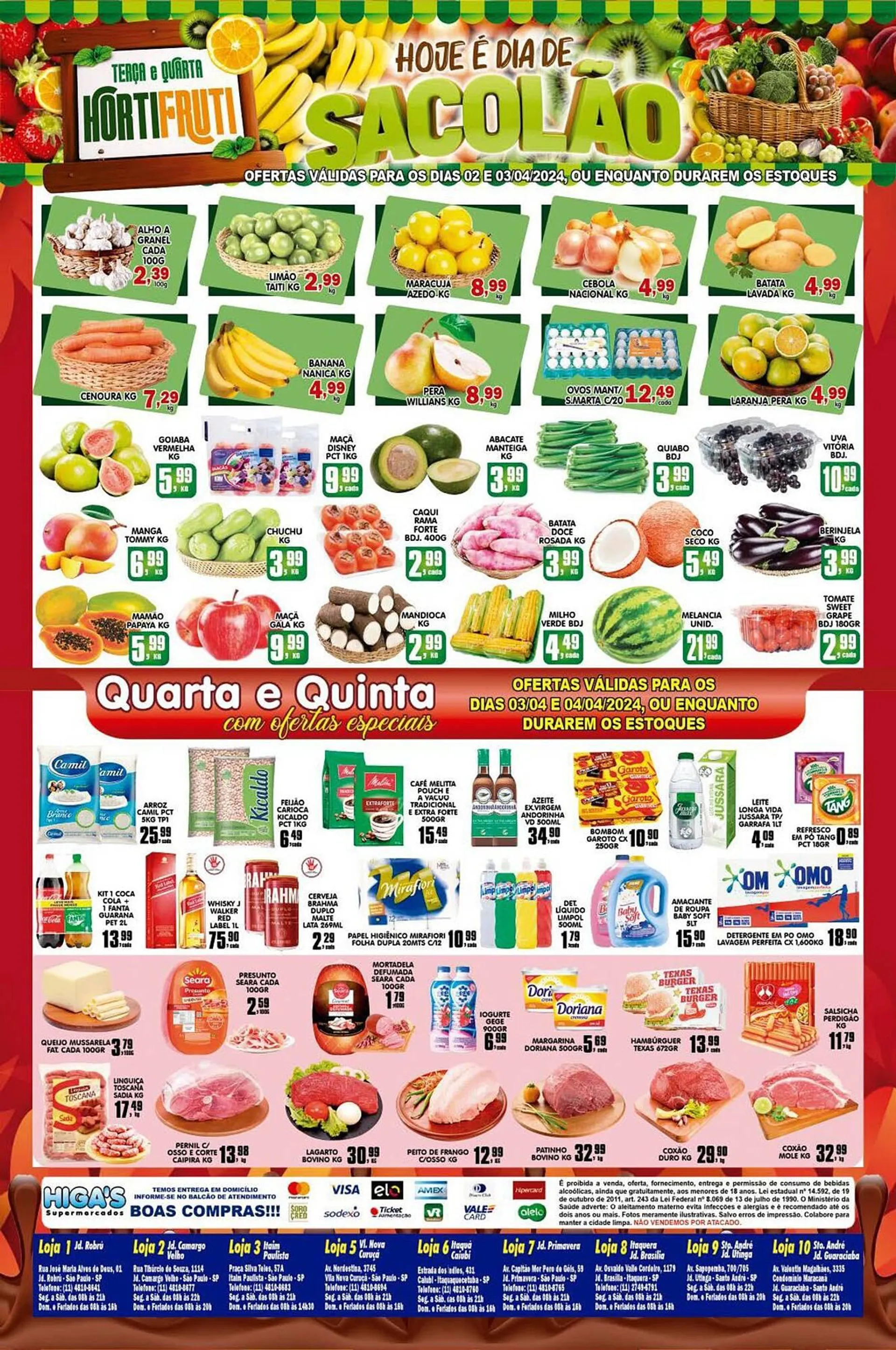 Encarte de Catálogo Higa's Supermercado 2 de abril até 9 de abril 2024 - Pagina 4