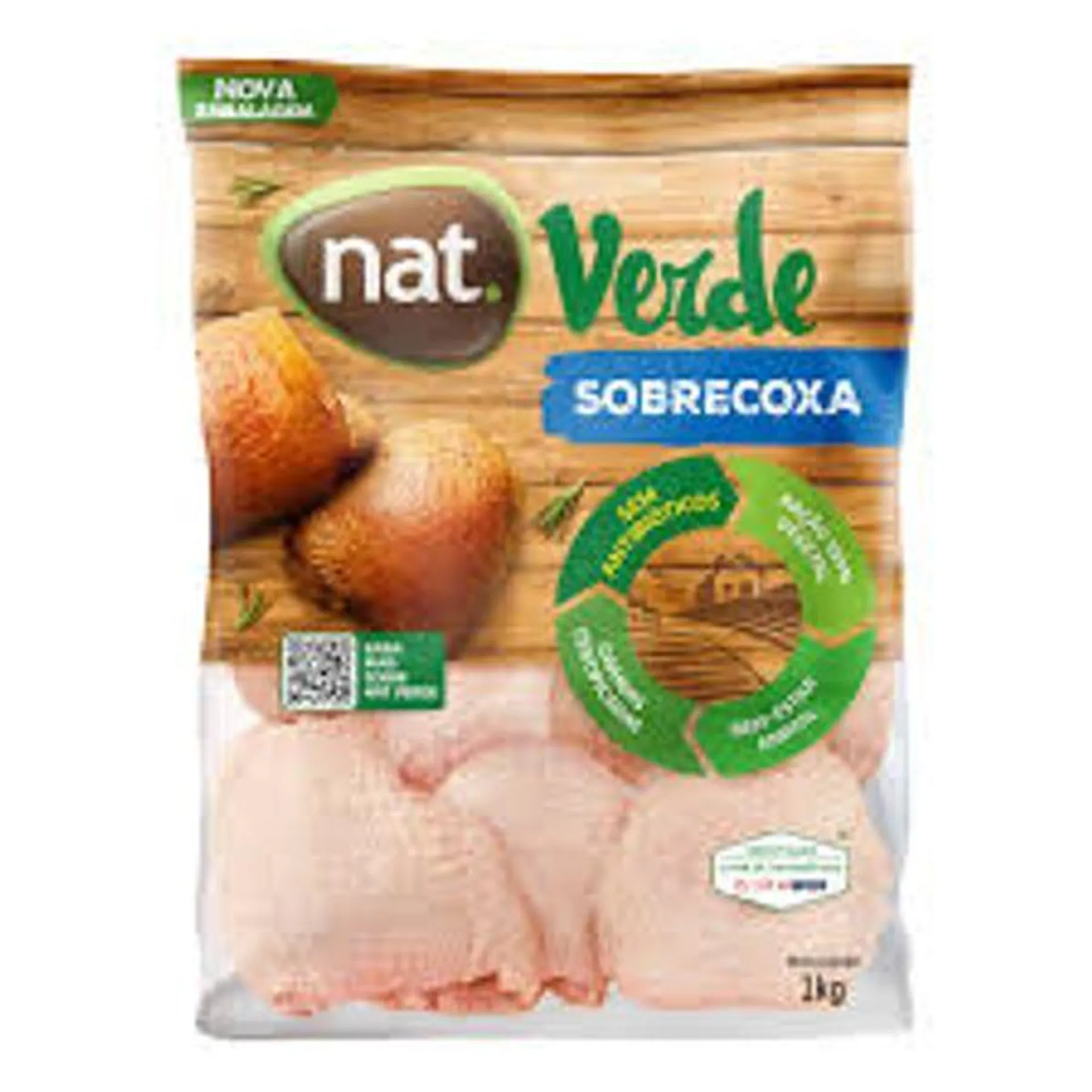 Sobrecoxa de Frango Nat Verde 1kg Zip