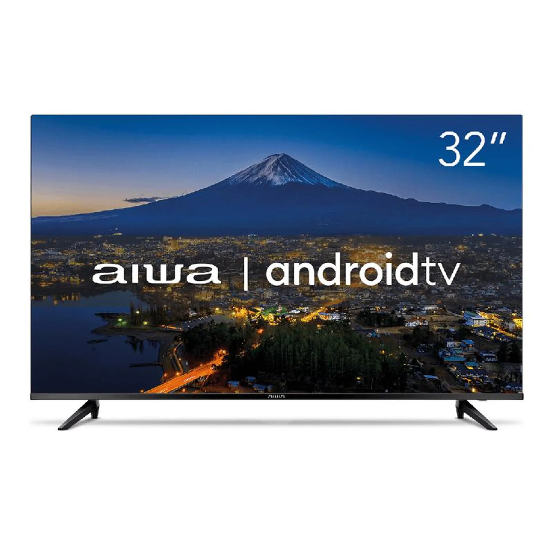 Smart TV 32" Aiwa Tela HD Ultrafina HDR10 Android Comando de Voz Bluetooth AWS-TV-32-BL-02