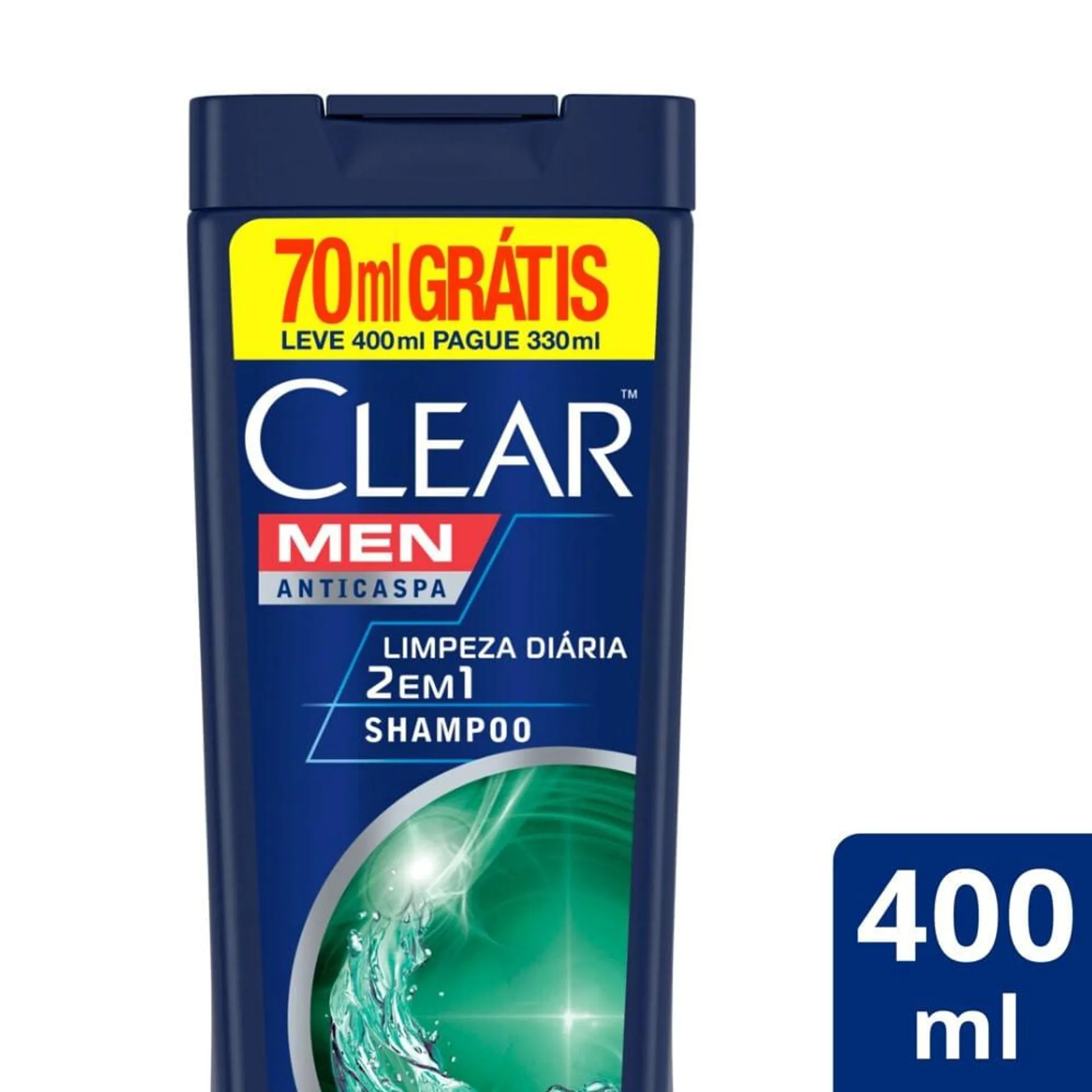 Shampoo Anticaspa Clear Men Limpeza Diária 2 Em 1 400ml