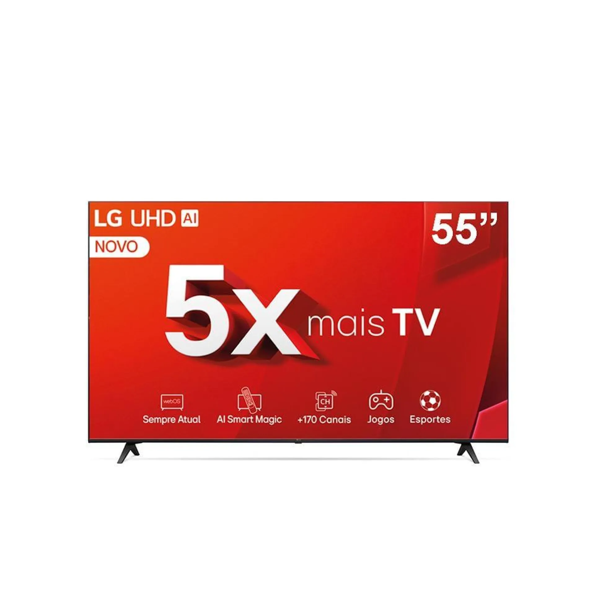 Smart TV 4K 55" LG Ultra HD 55UT8050 com Processador a5 Ger7 AI, Alexa/Chromecast integrado, Otimizador de Jogos, webOS 24 e Controle Smart Magic