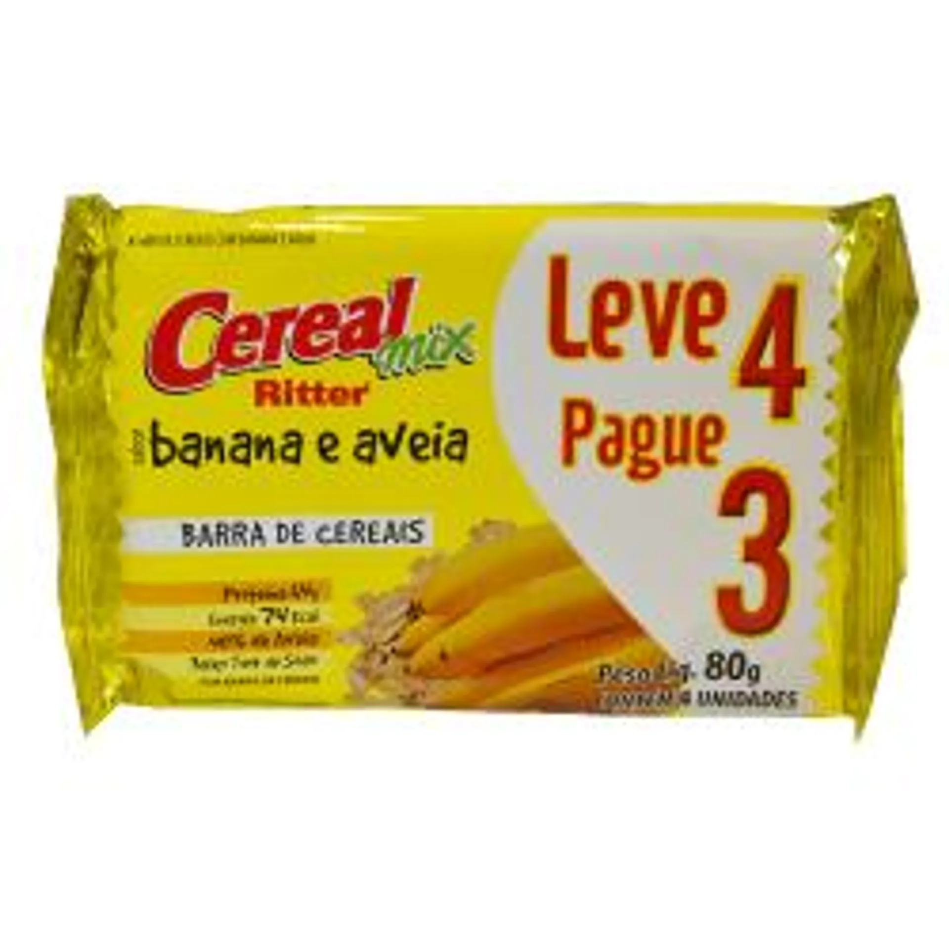 Barra Cereais Ritter Banana E Aveia Leve 4 Pague 3 80g