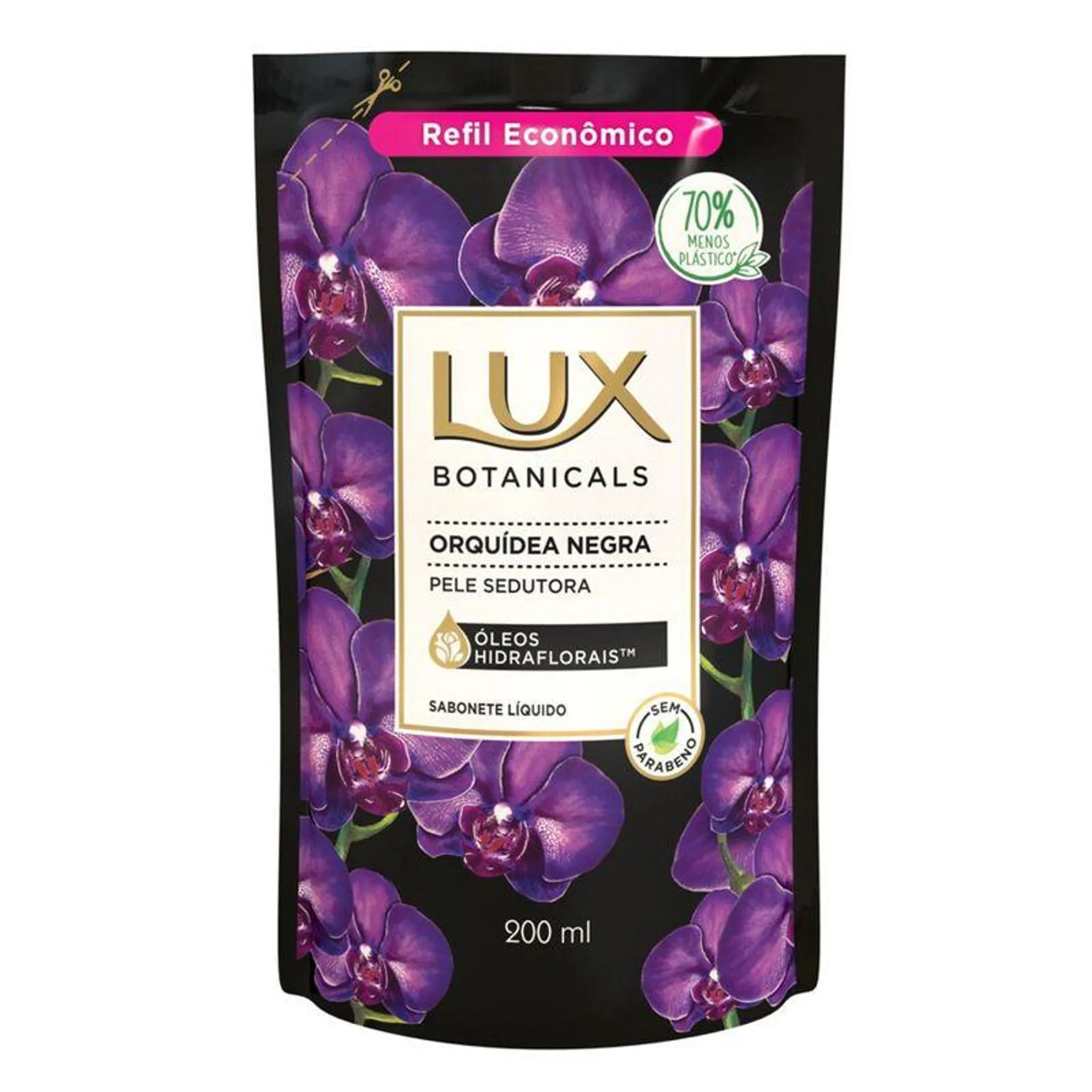 Sabonete Liquido Lux Botanicals Orquidea Negra 200ml Refil