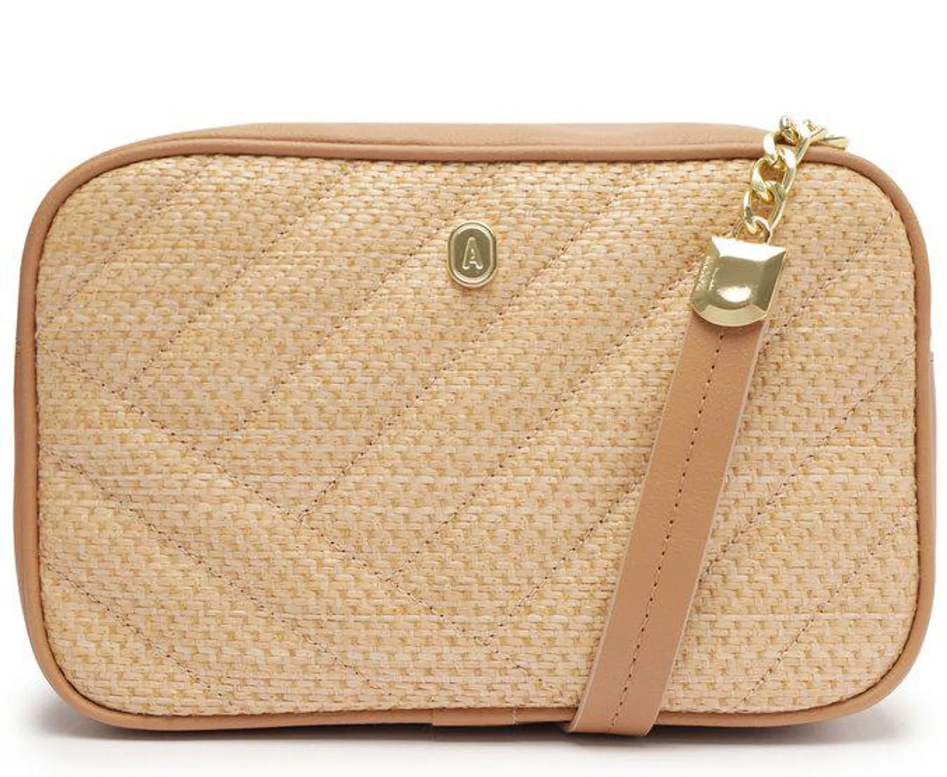 Bolsa Crossbody Média Marrom Matelassê Diagonal