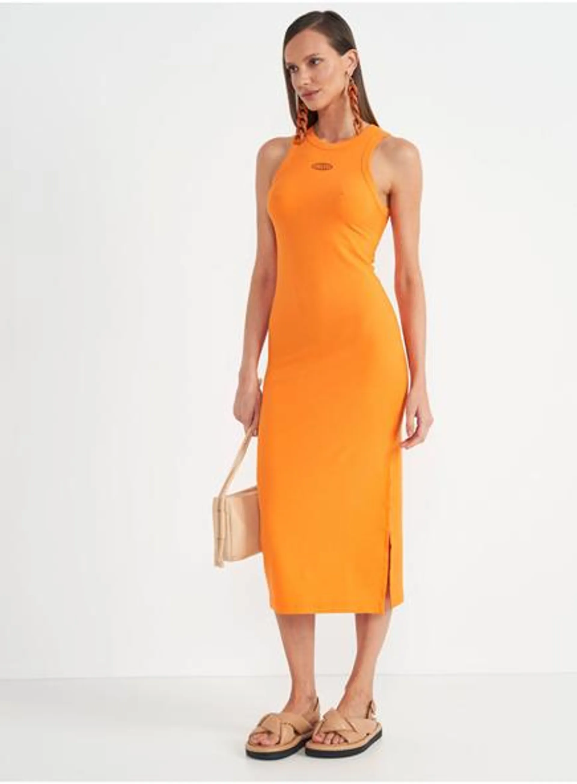 Vestido Midi Canelado