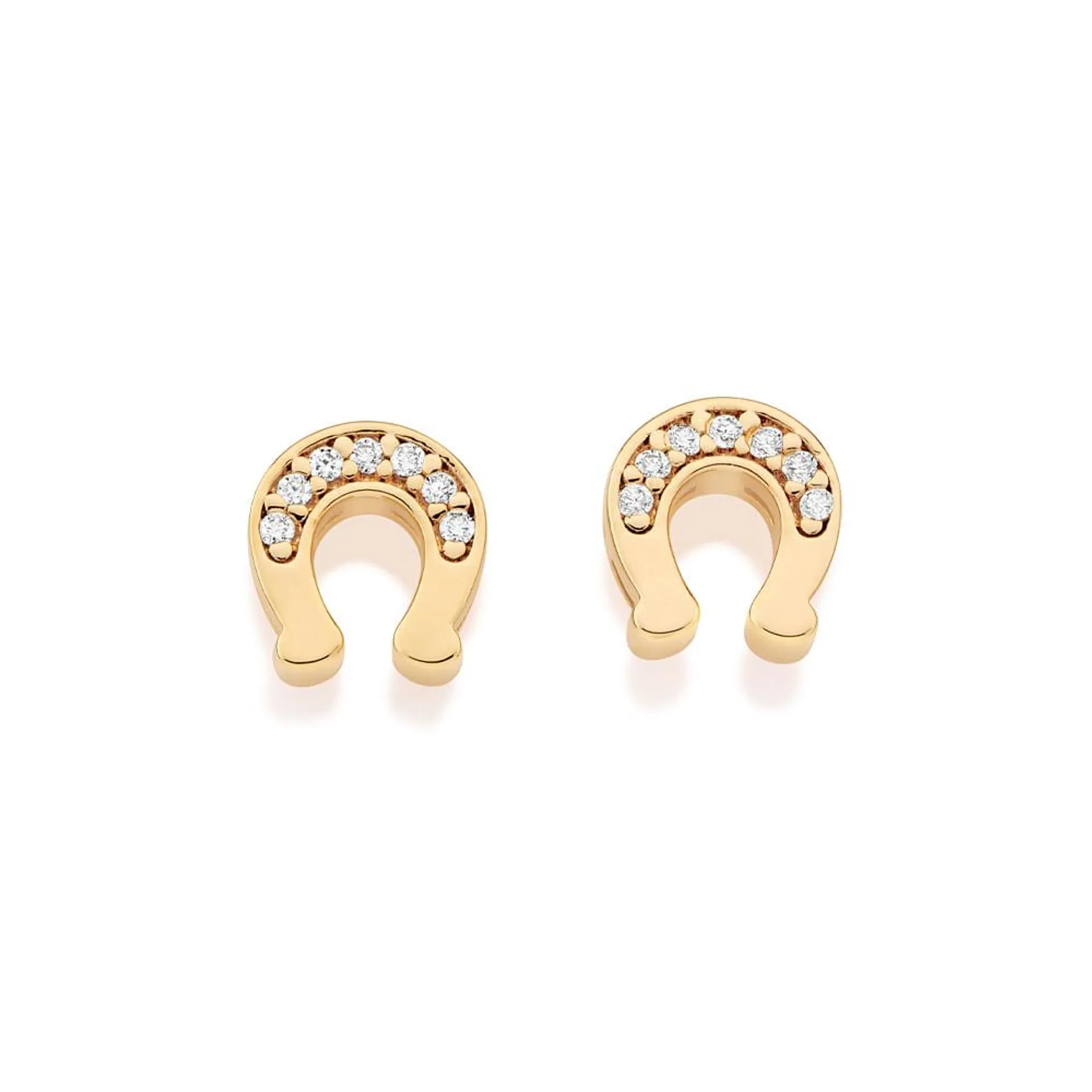 BRINCO FERRADURA BANHADO A OURO 18K COM ZIRCÔNIAS - TAM.ÚNICO 5274740006