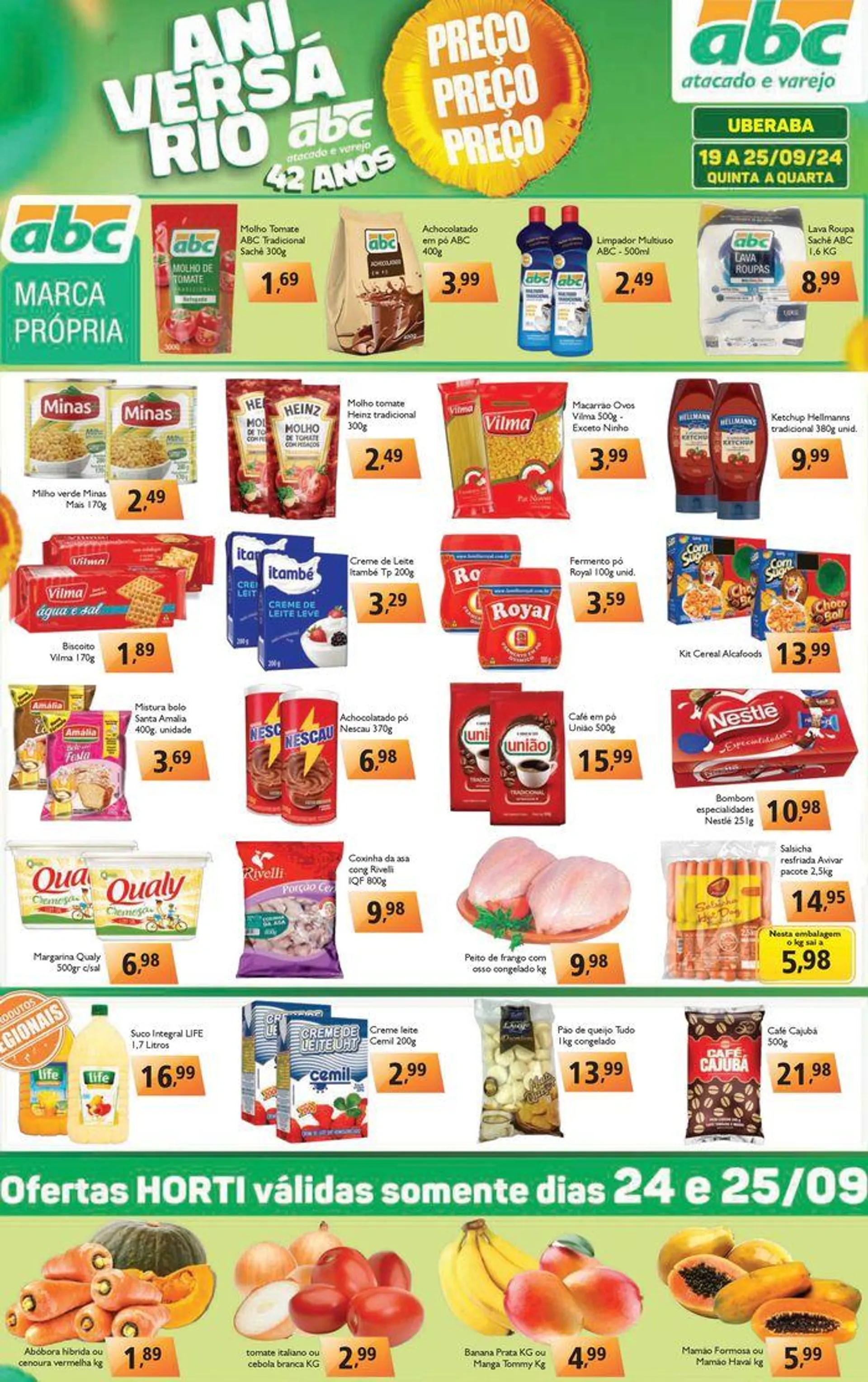 Encarte de Supermercados ABC Ofertas da Semana Atacados - Uberaba 19 de setembro até 25 de setembro 2024 - Pagina 1