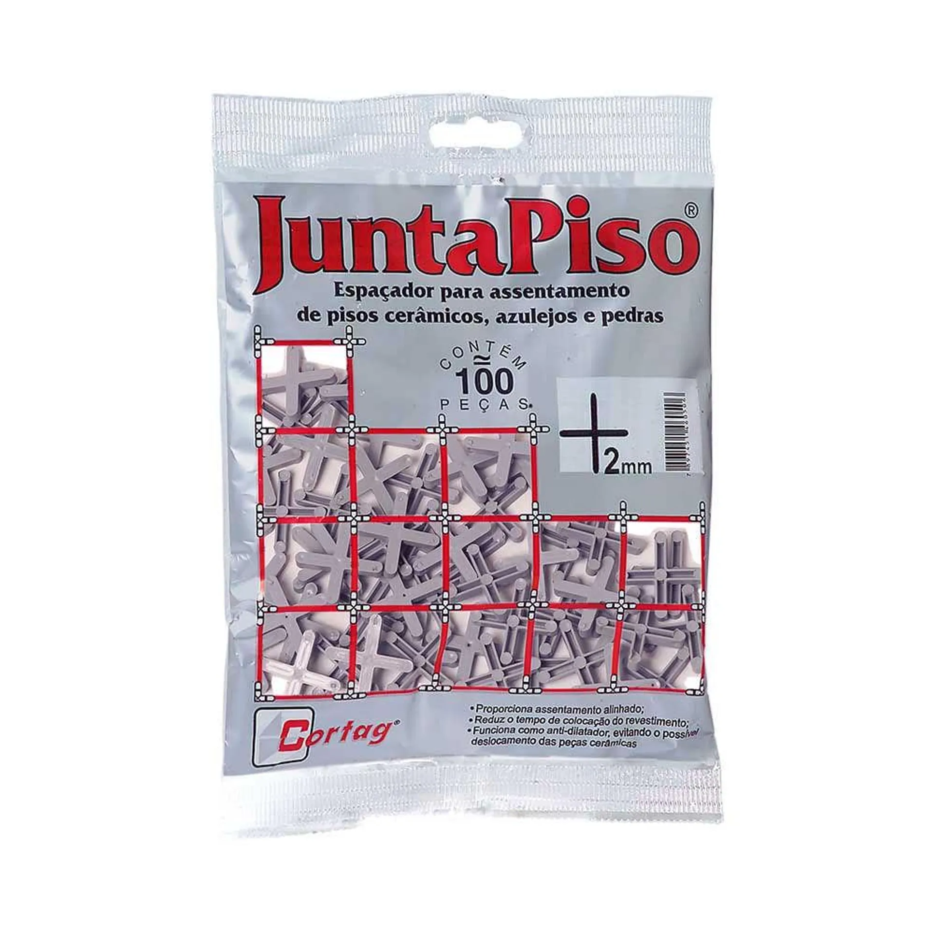 Espaçador Juntapiso 2mm 100 Peças Cortag