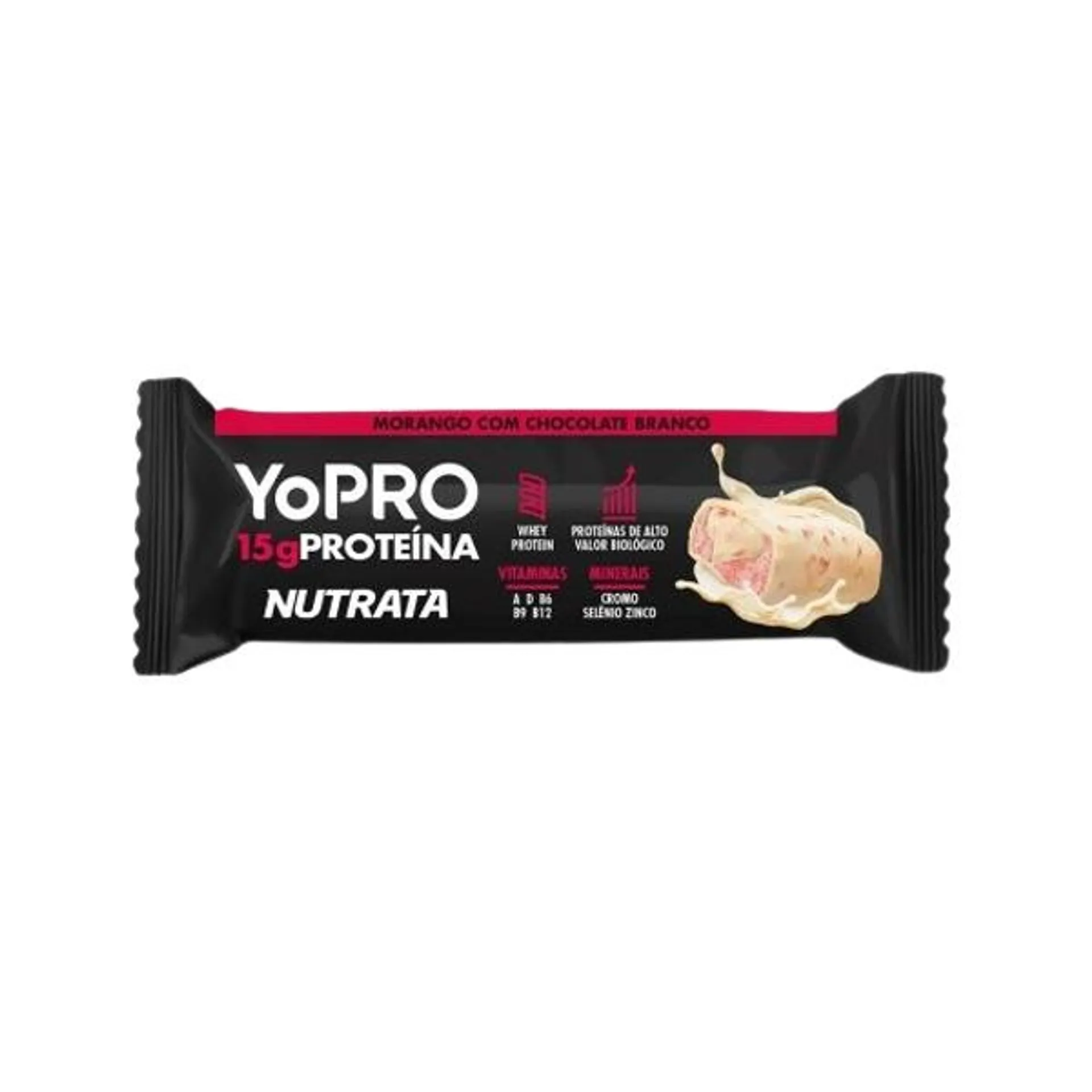 Barra de Proteína Yopro Sabor Morango com Chocolate Branco 55g