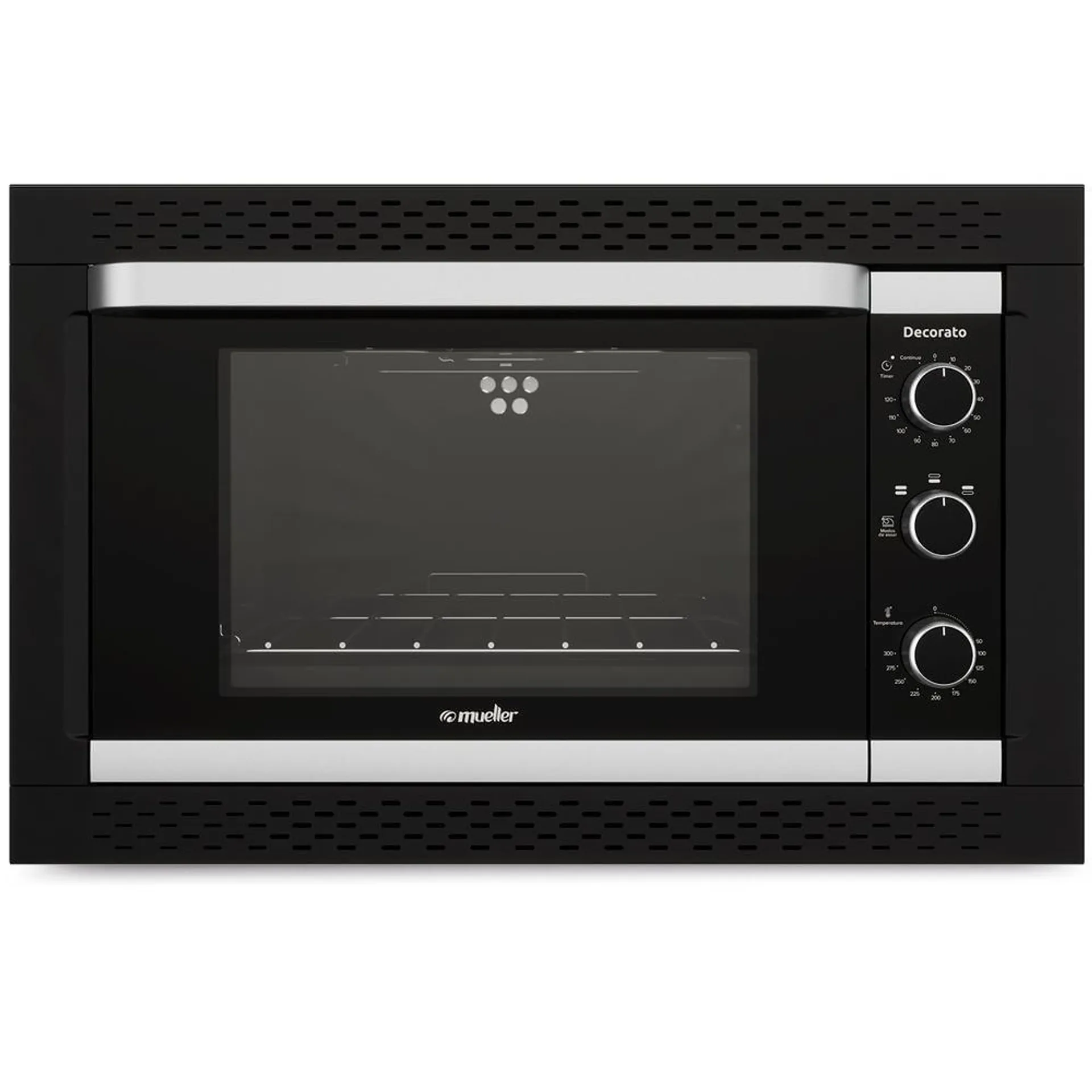 Forno Elétrico de Embutir Decorato Preto 44 Litros