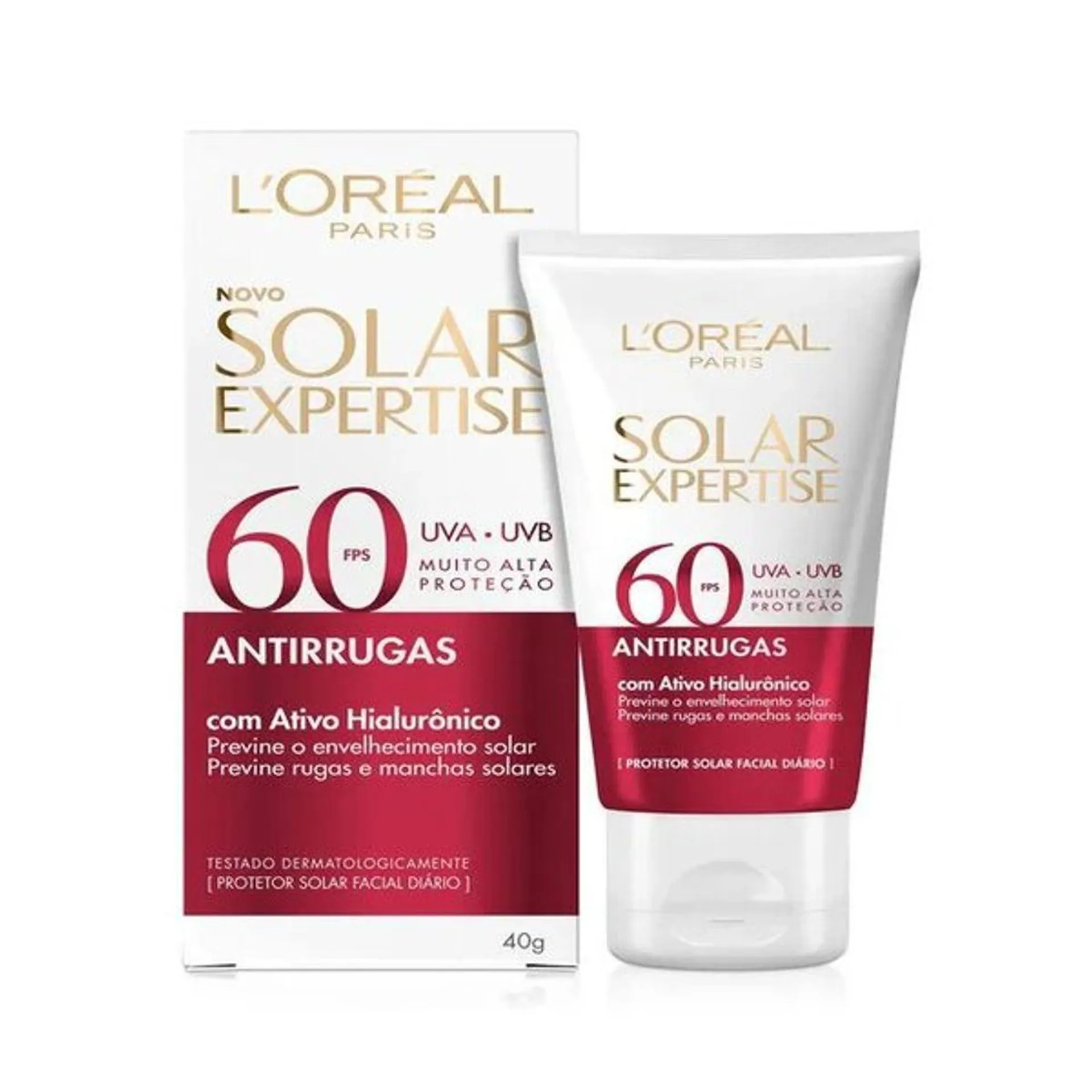 Protetor Facial Loreal Expertise Antirrugas com Cor FPS60 40g