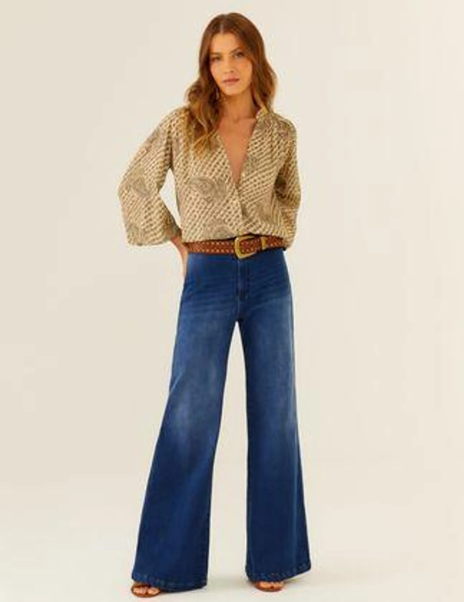 Calça Jeans Reta Over Blue