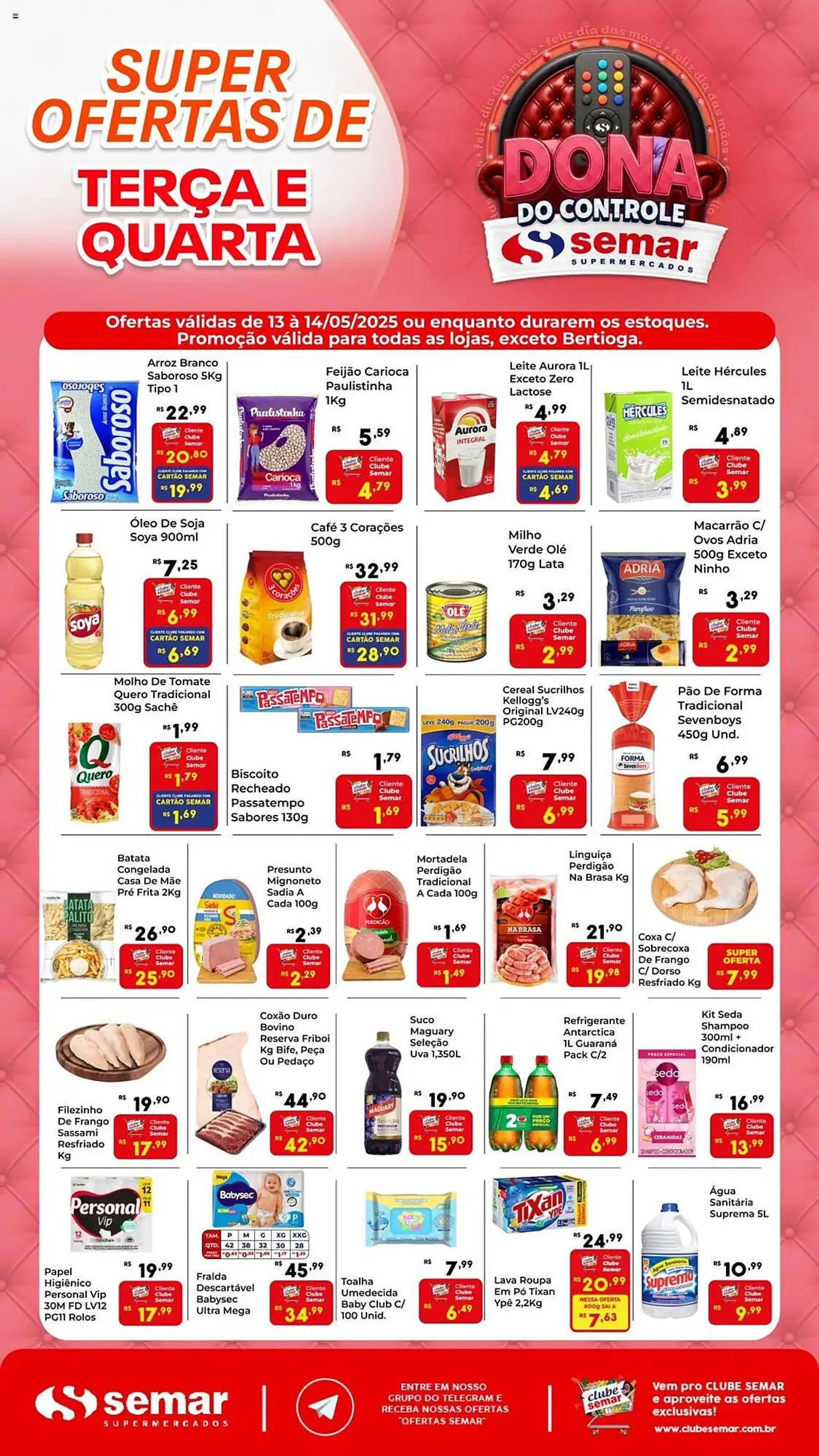 Encarte de Catálogo Semar Supermercado 13 de maio até 14 de maio 2025 - Pagina 1