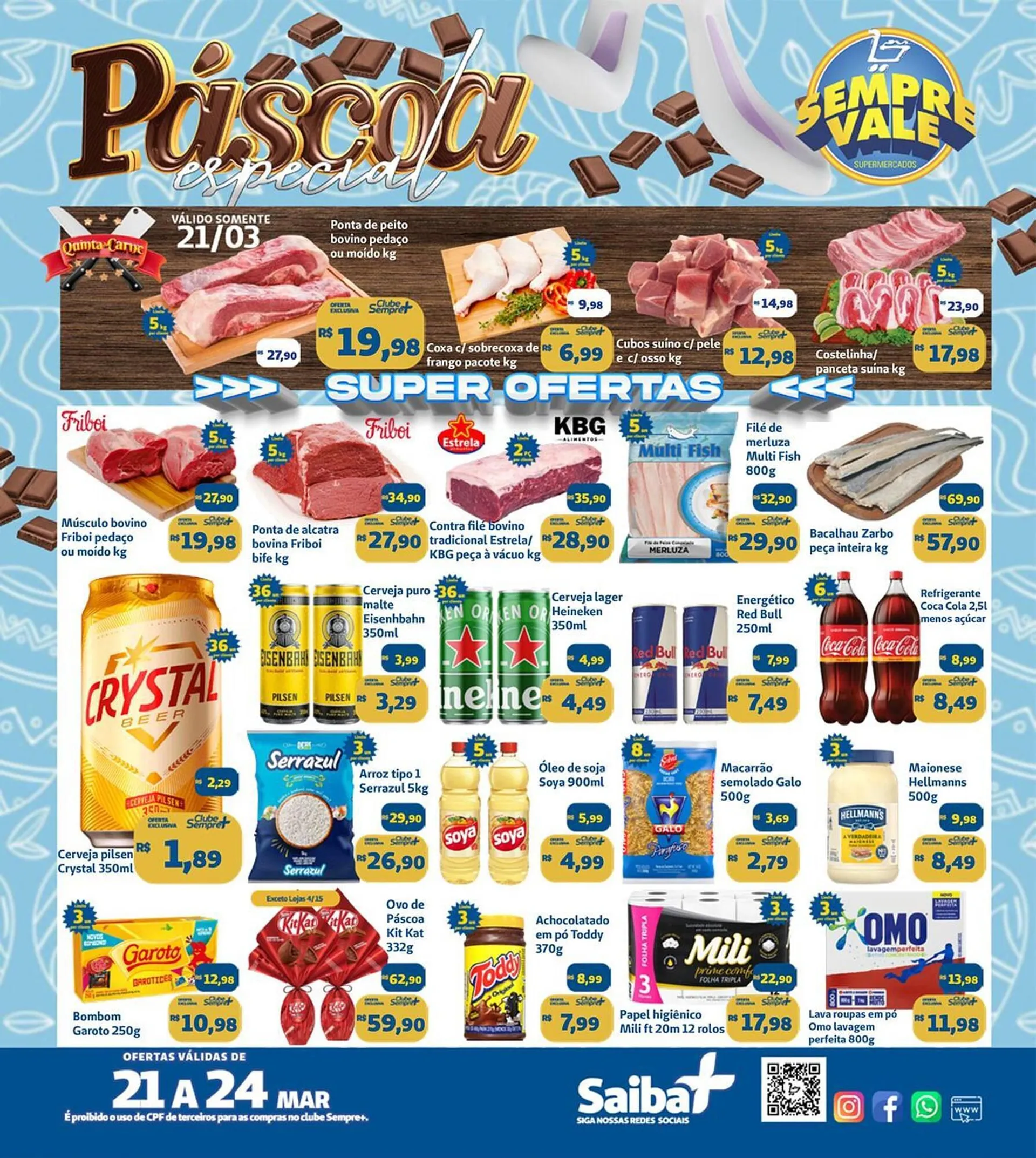 Encarte de Catálogo Sempre Vale Supermercados 21 de março até 24 de março 2024 - Pagina 1