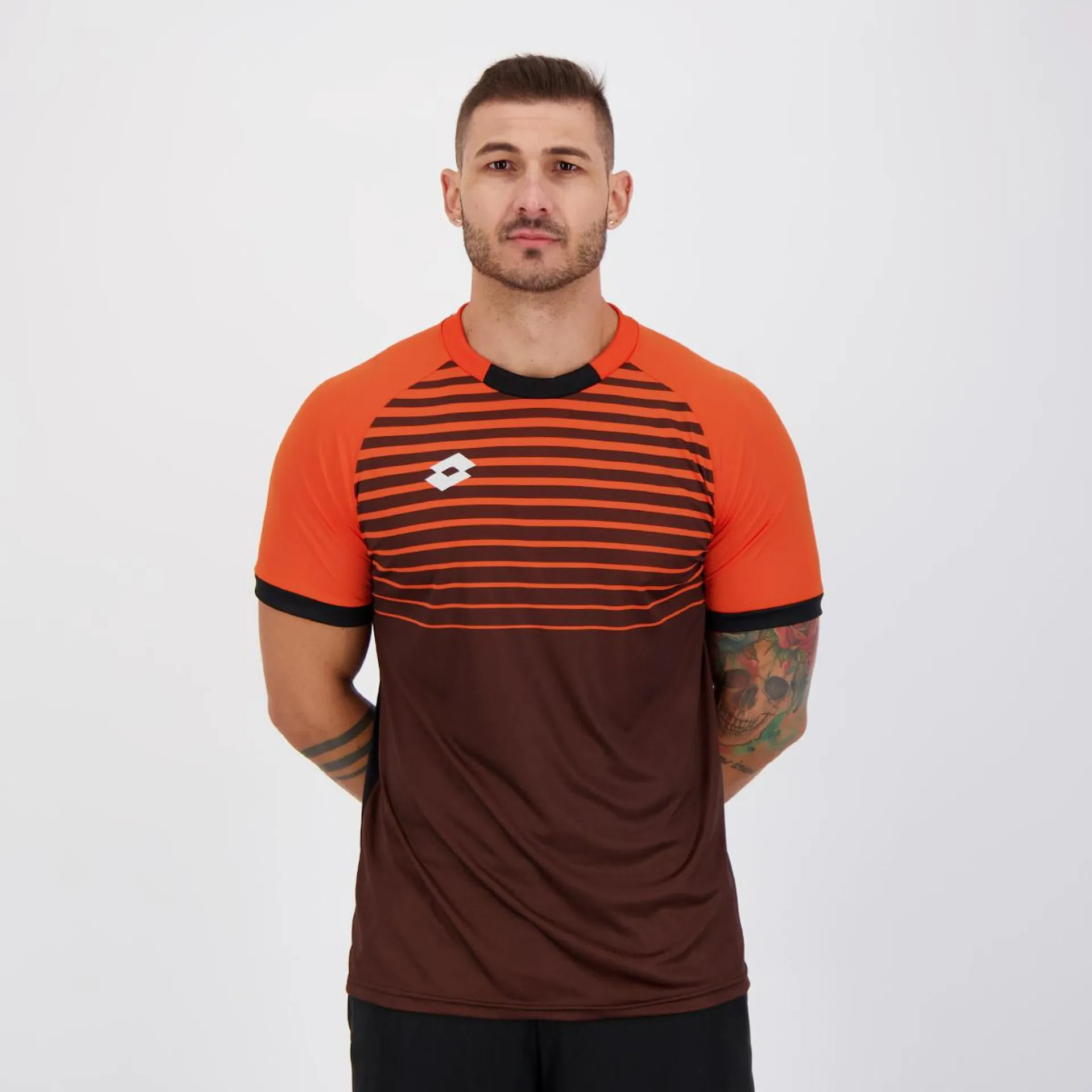 Camisa Lotto Colors Preta e Laranja