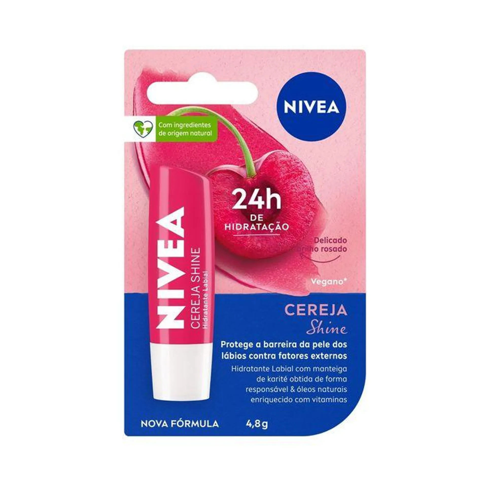 Nivea Hidratante Labial Cereja Shine 4,8 g