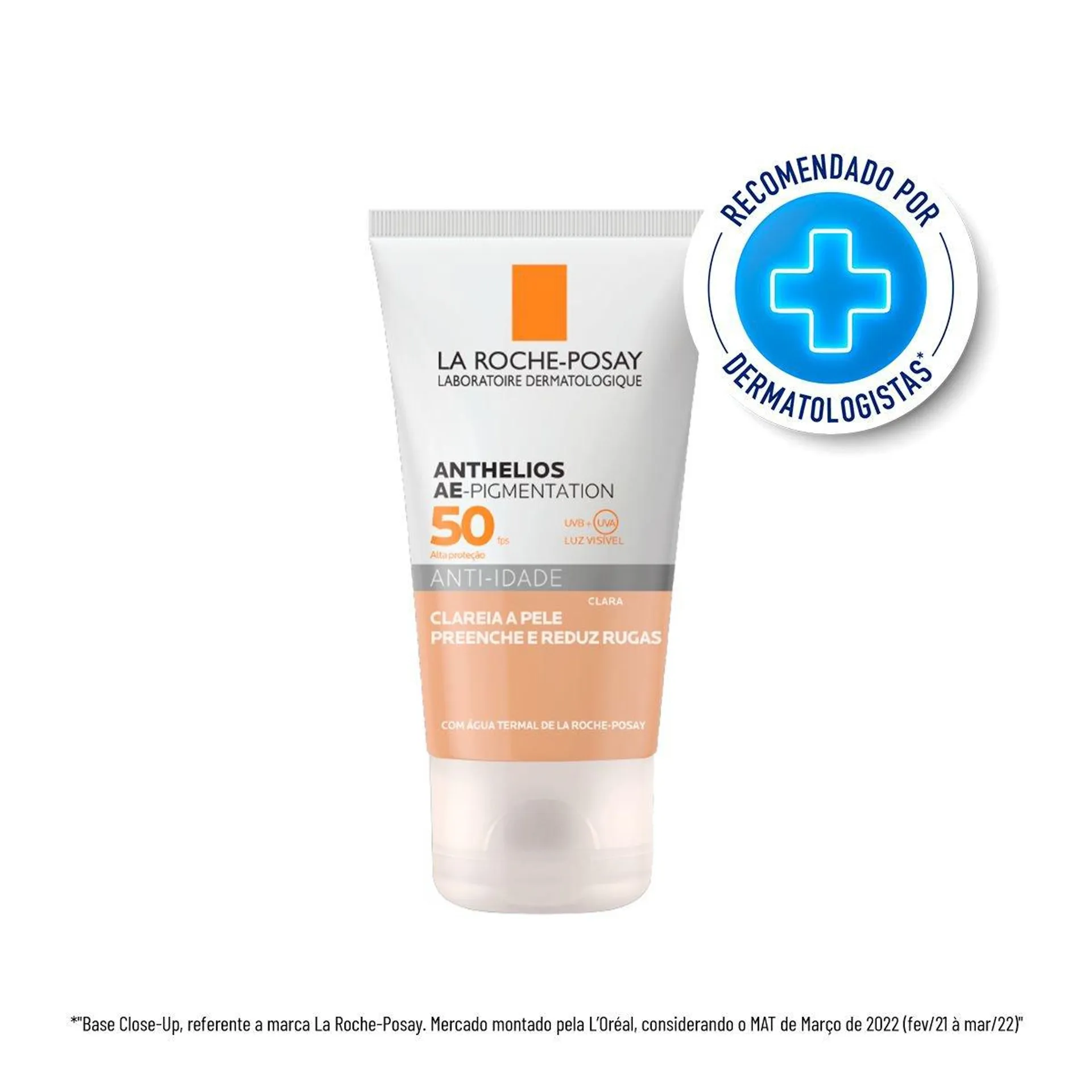 Protetor Solar Anti-idade La Roche-Posay Anthelios Ae Pigmentation Cor Clara FPS50 40g