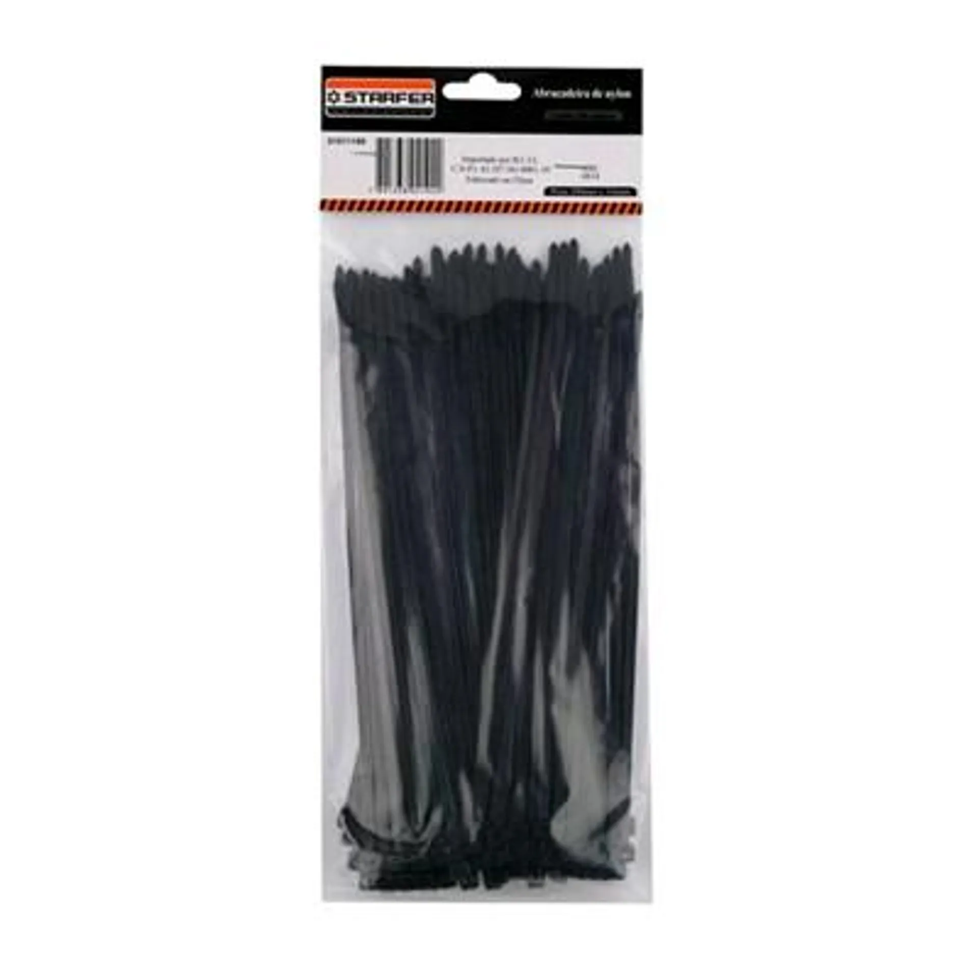 Abraçadeira de Nylon Preta 200x4,8mm Com 100 Peças - Starfer - Referência: 1011367