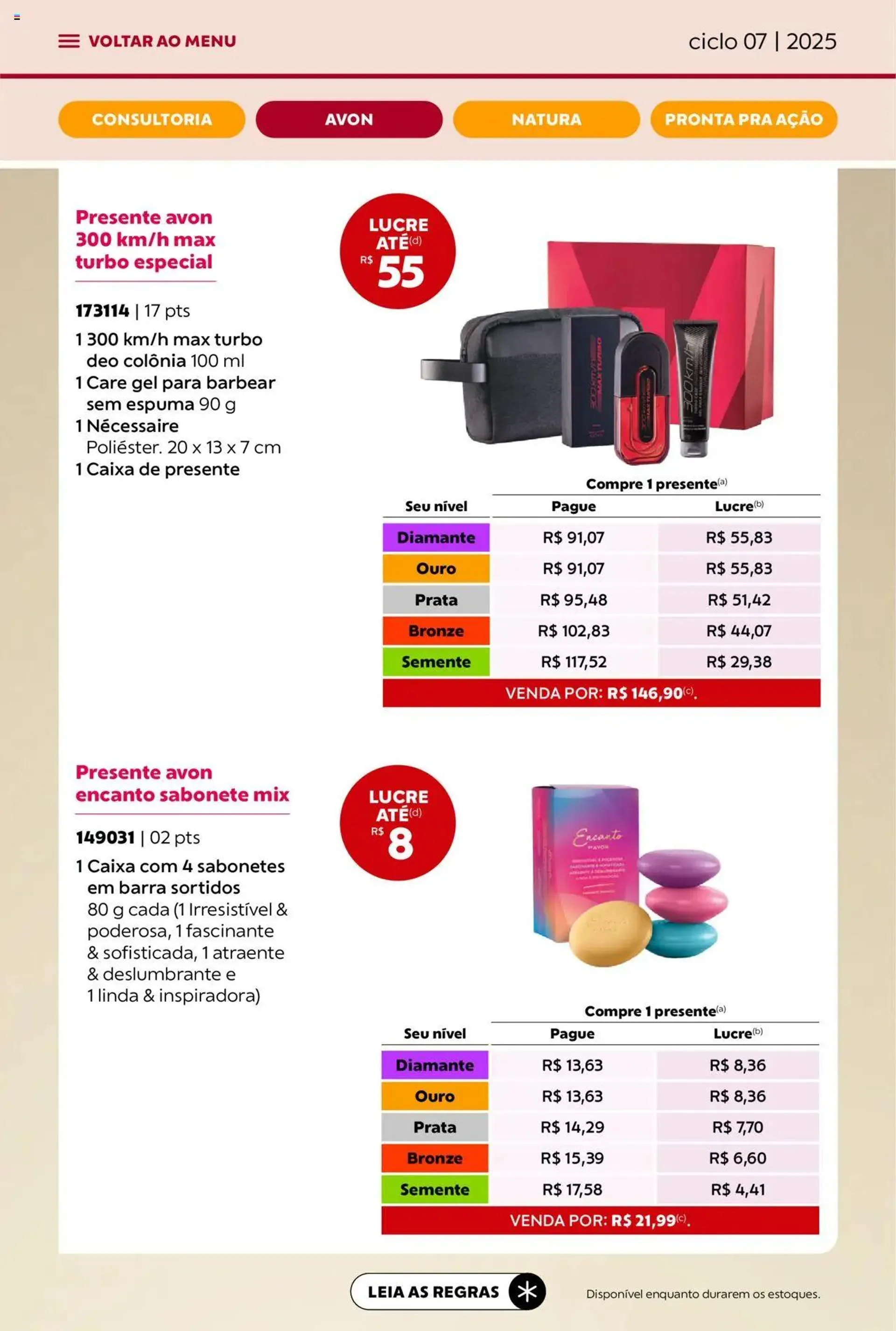 Encarte de Avon - Campanha 07: Minha Consultoria 3 de abril até 1 de maio 2025 - Pagina 14