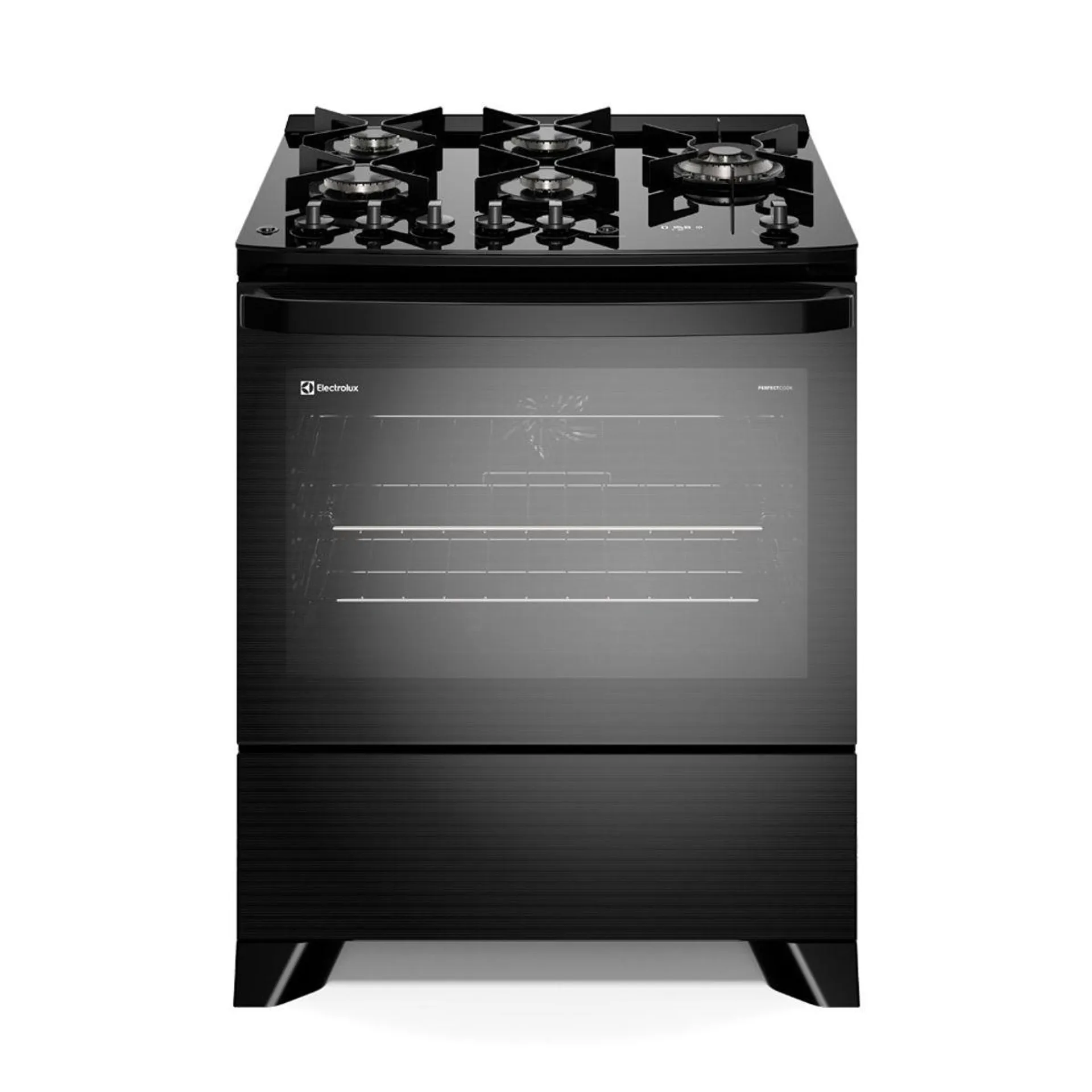 Fogão 5 bocas Electrolux Preto Experience c/ Mesa de Vidro, Grill e PerfectCook360 (FE5CP)