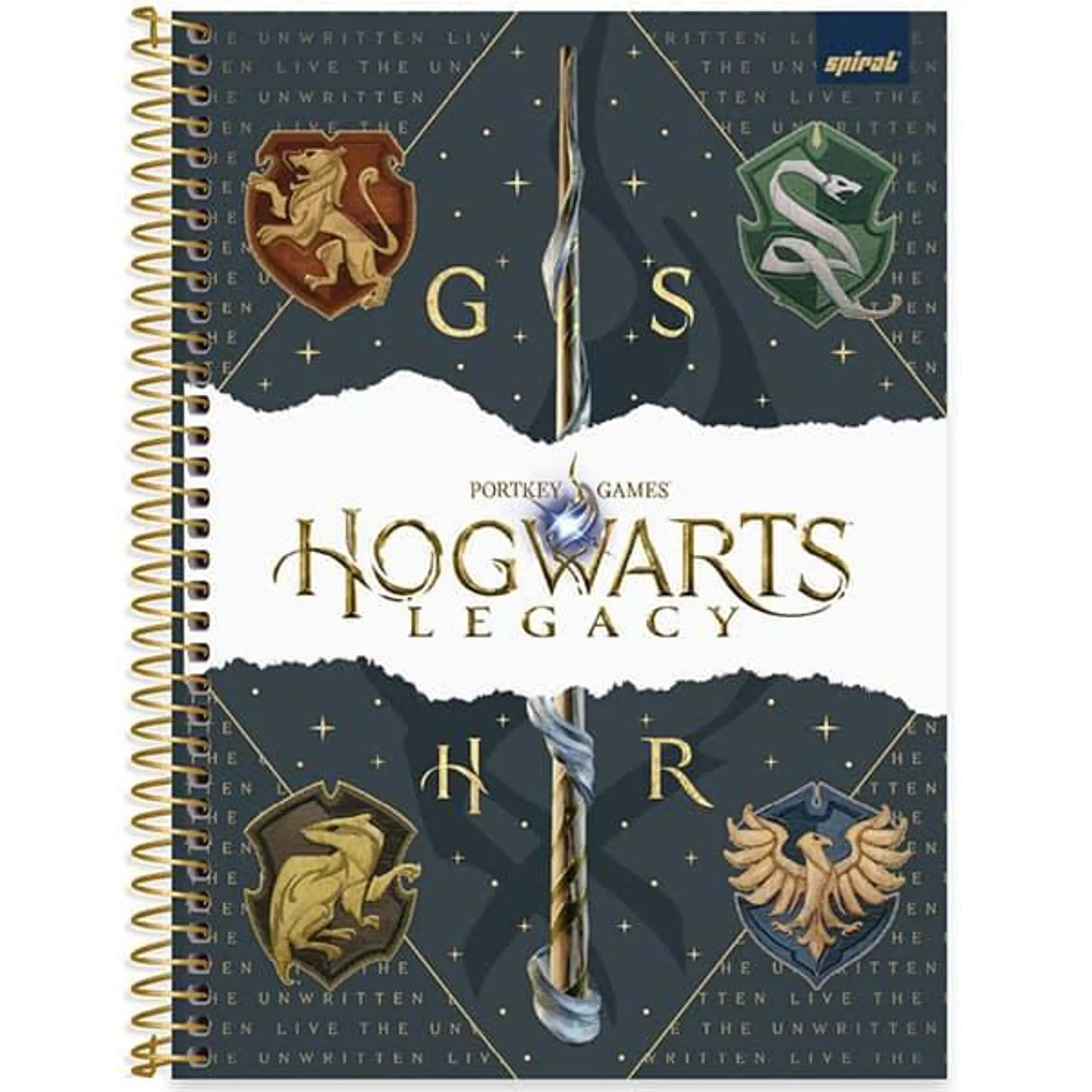 Caderno Universitário Capa Dura, 1 x 1, 80 Folhas, Hogwarts Legacy, 2513332, Spiral Hl - PT 1 UN