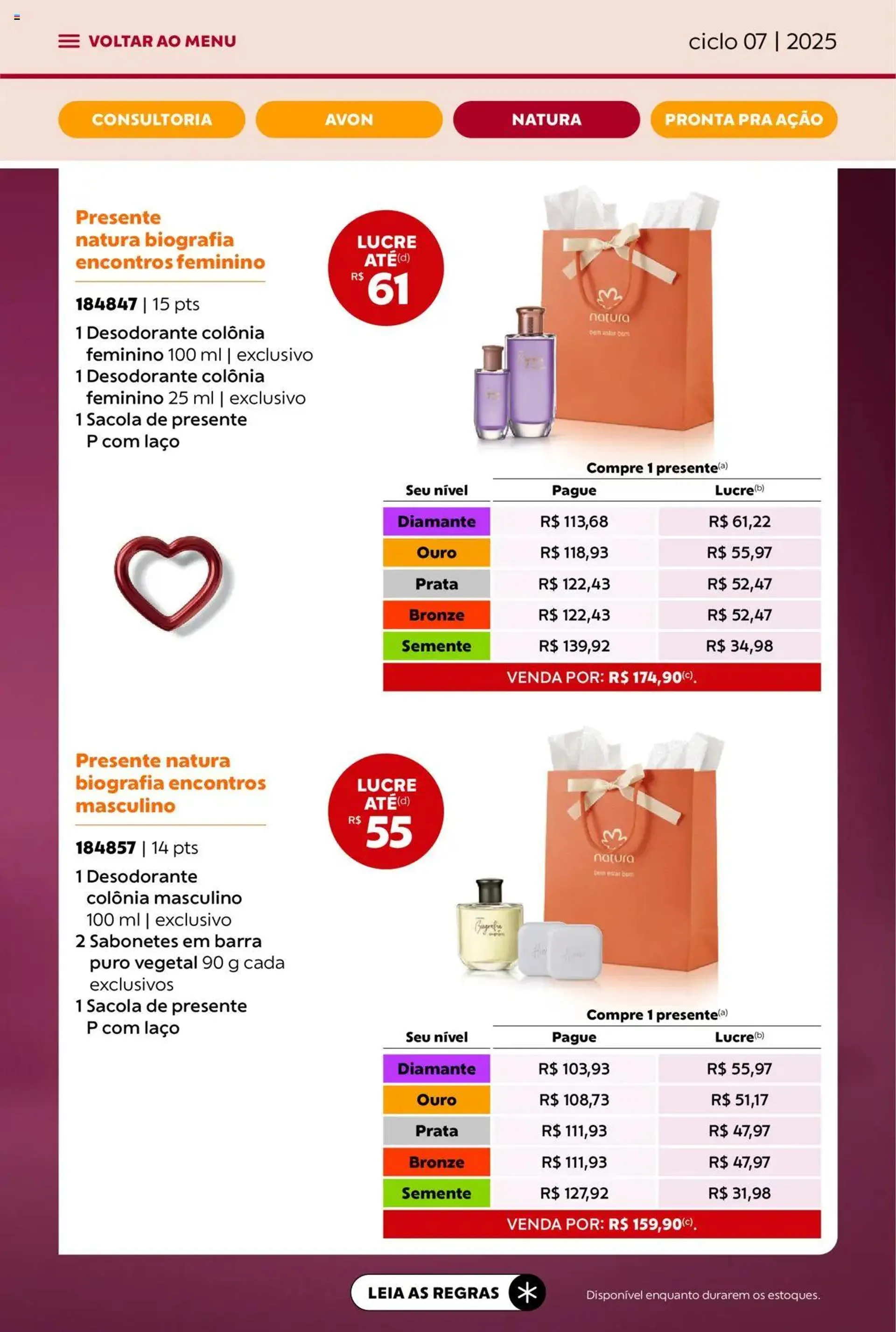 Encarte de Avon - Campanha 07: Minha Consultoria 3 de abril até 1 de maio 2025 - Pagina 72